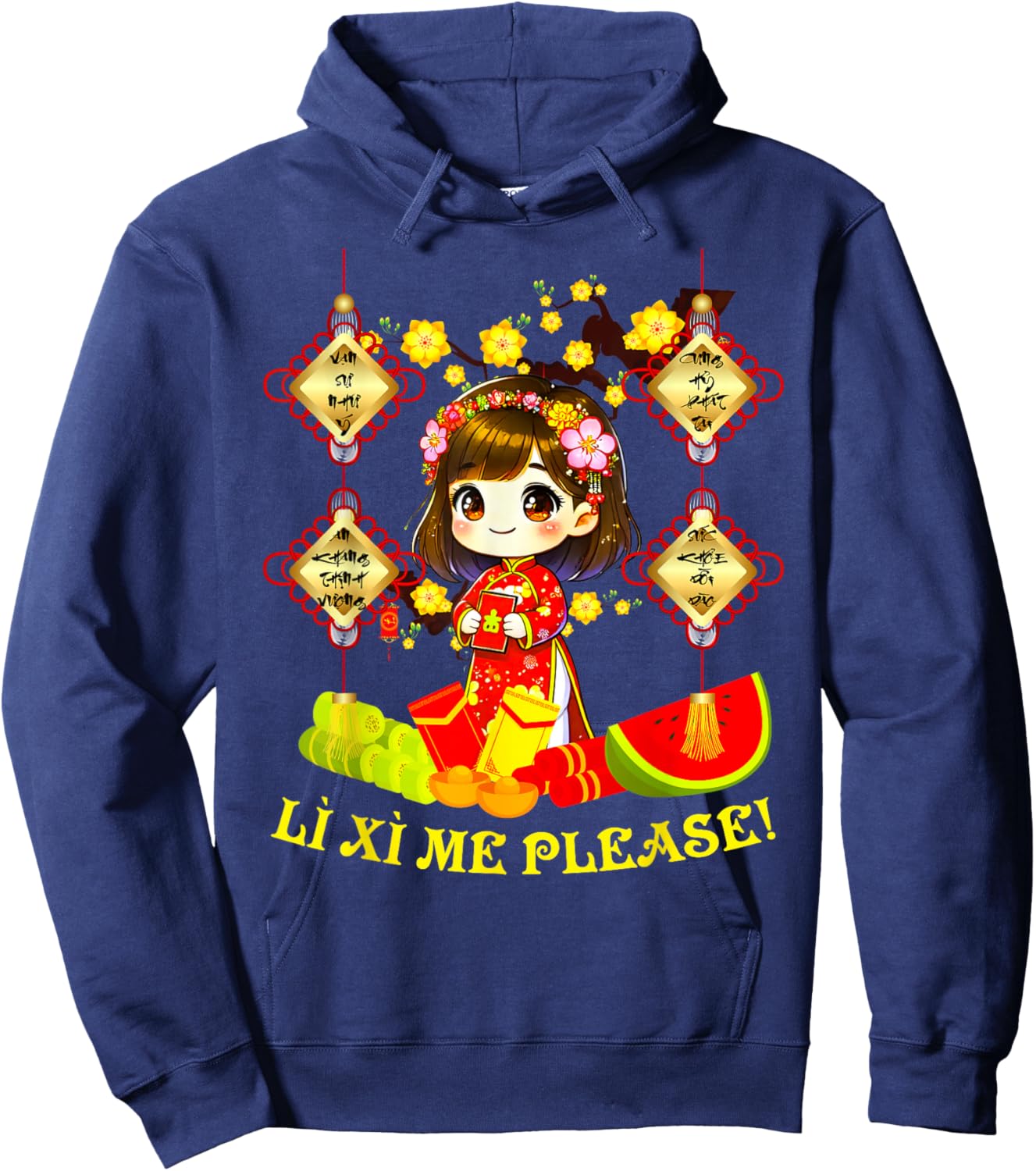 Li Xi Me Please Xuan At Ty Happy Tet Chuc Mung Nam Moi 2025 Hoodie - Hoodie | Navy