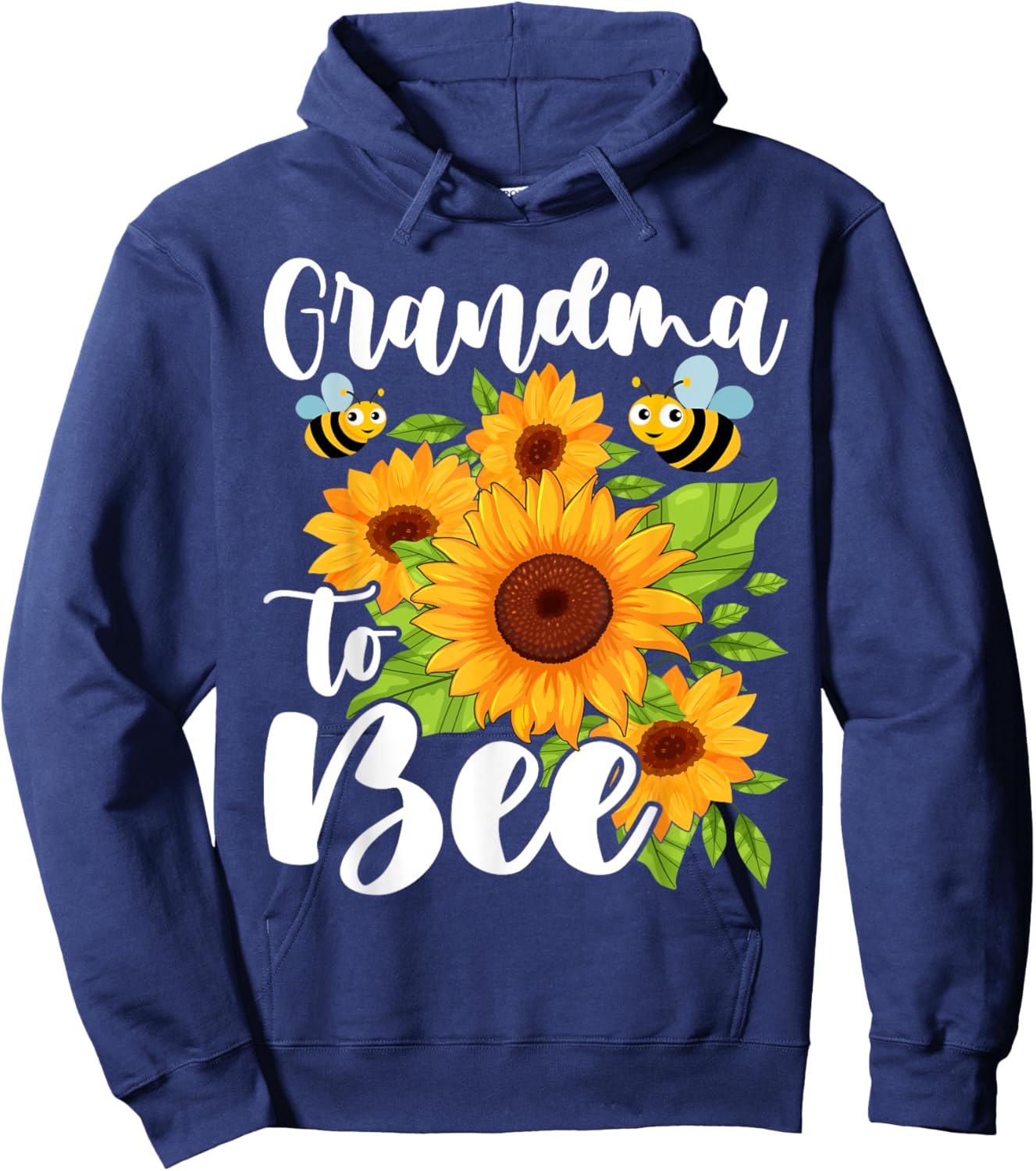 Grandma to Bee Cute Funny Pregnancy Announcement Grandma Hoodie - Hoodie | Navy