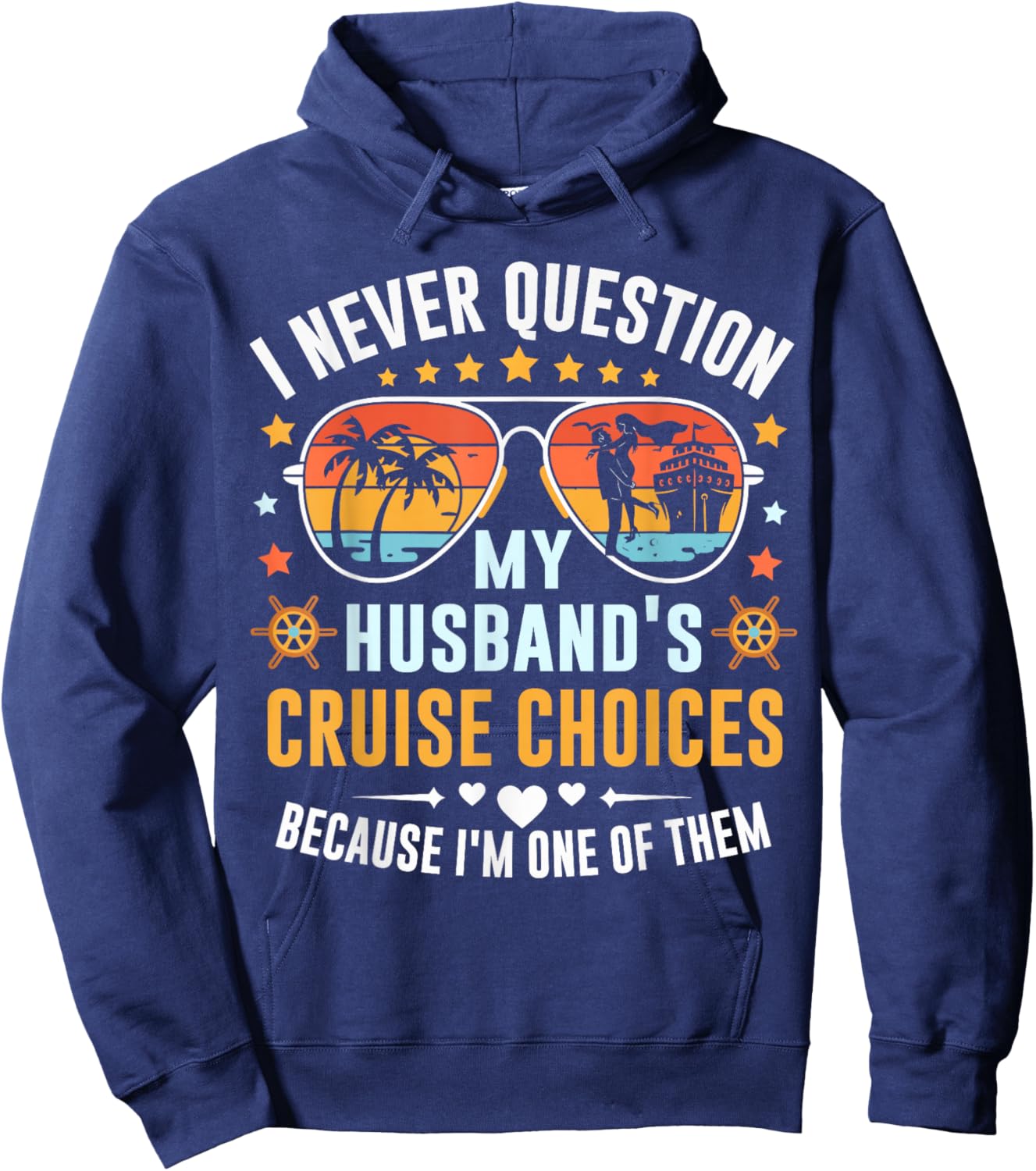 Matching Couples Cruise Women Candy Husband and Wife Cruise Hoodie - Hoodie | Navy