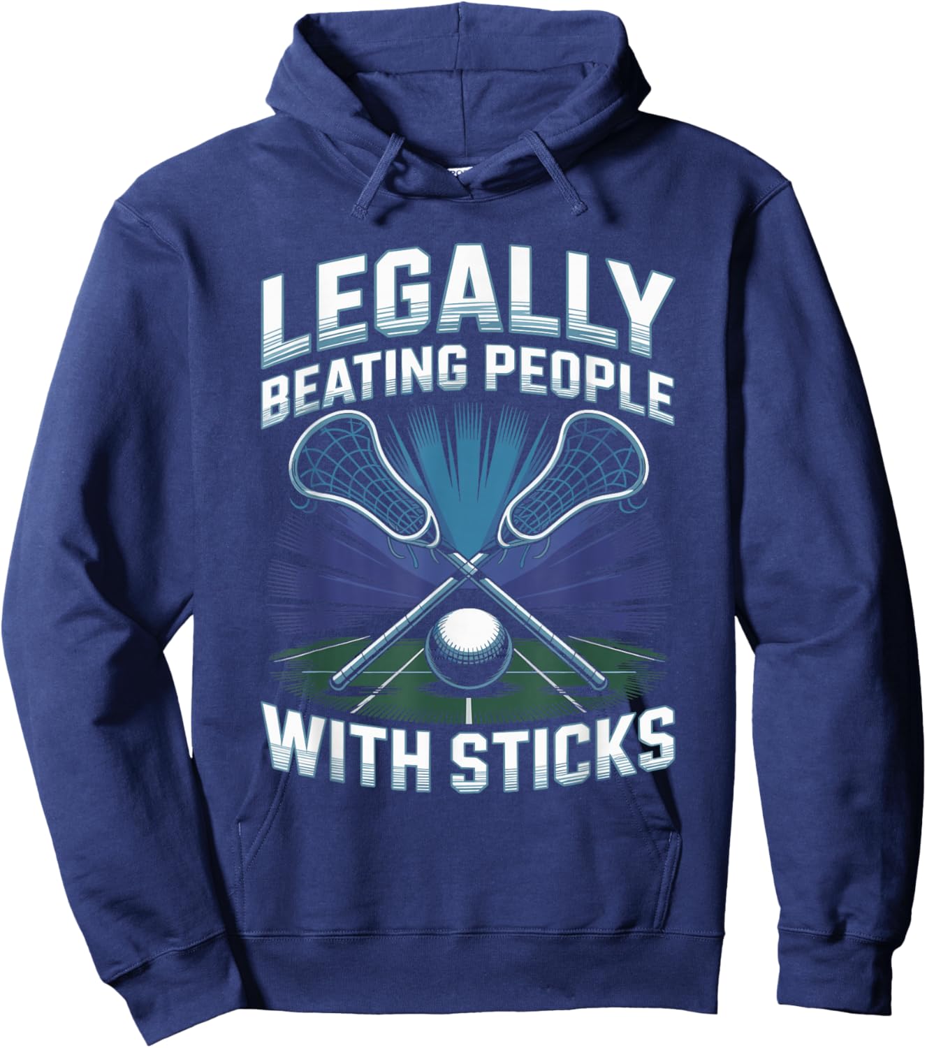 Legally Beating People with Sticks Lacrosse Hoodie - Hoodie | Navy