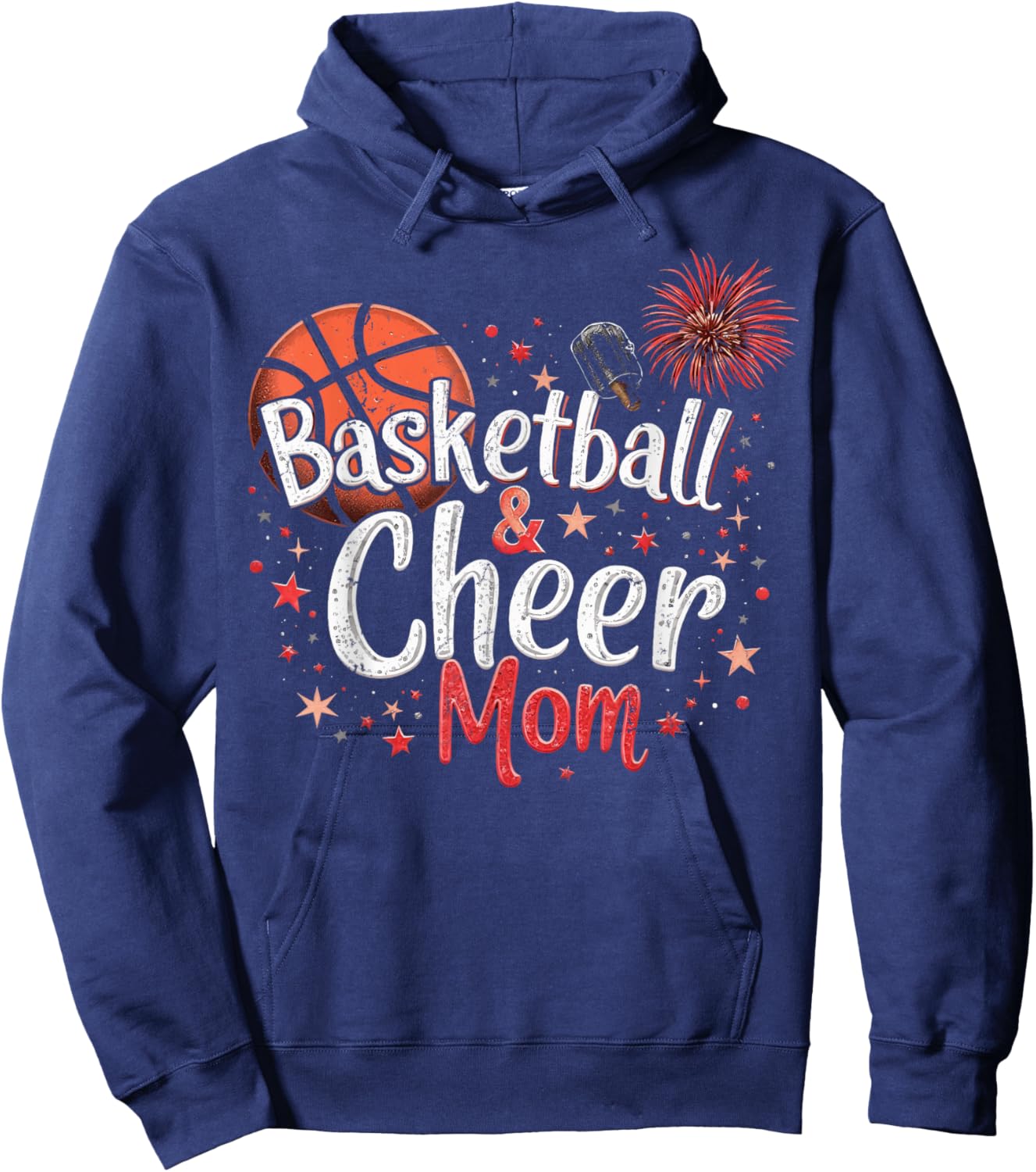 Basketball And Cheer Mom Basketball Cheer Mother Hoodie - Hoodie | Navy