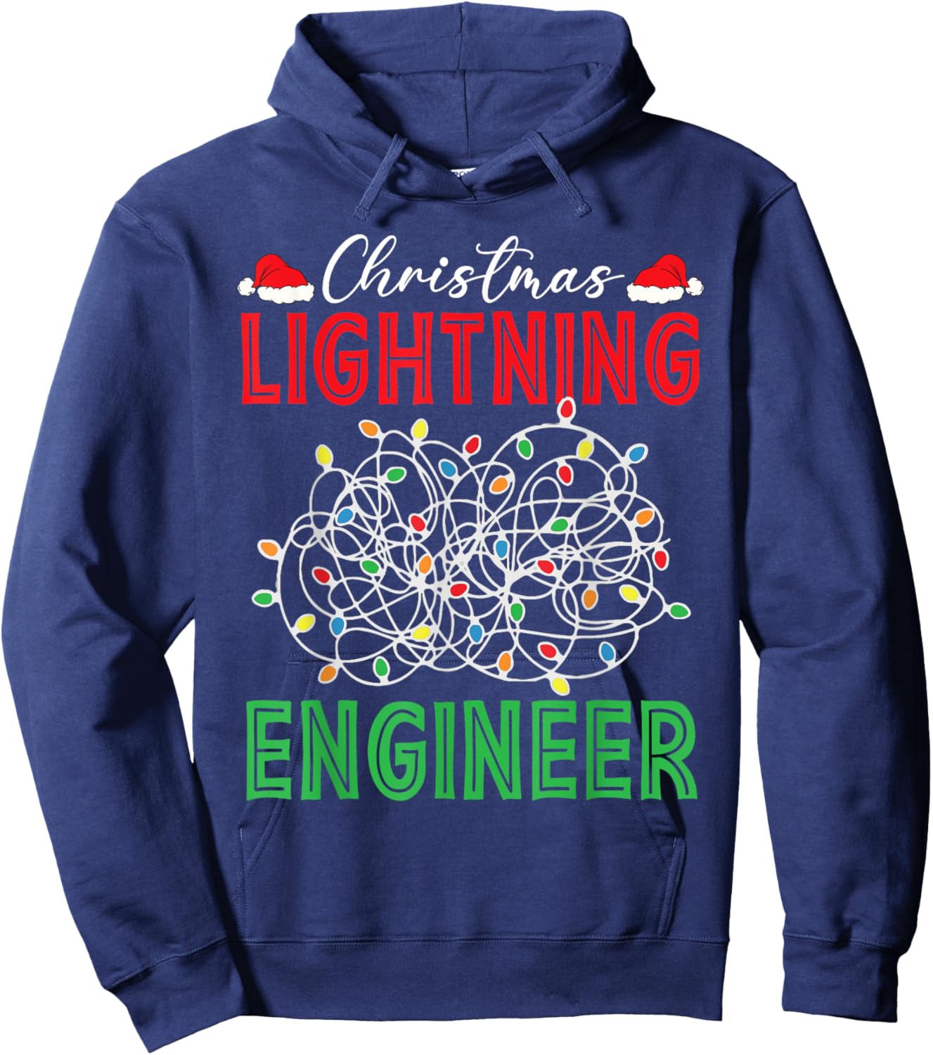 Christmas Lighting Engineer Light Show Led Festive Holiday Hoodie - Hoodie | Navy