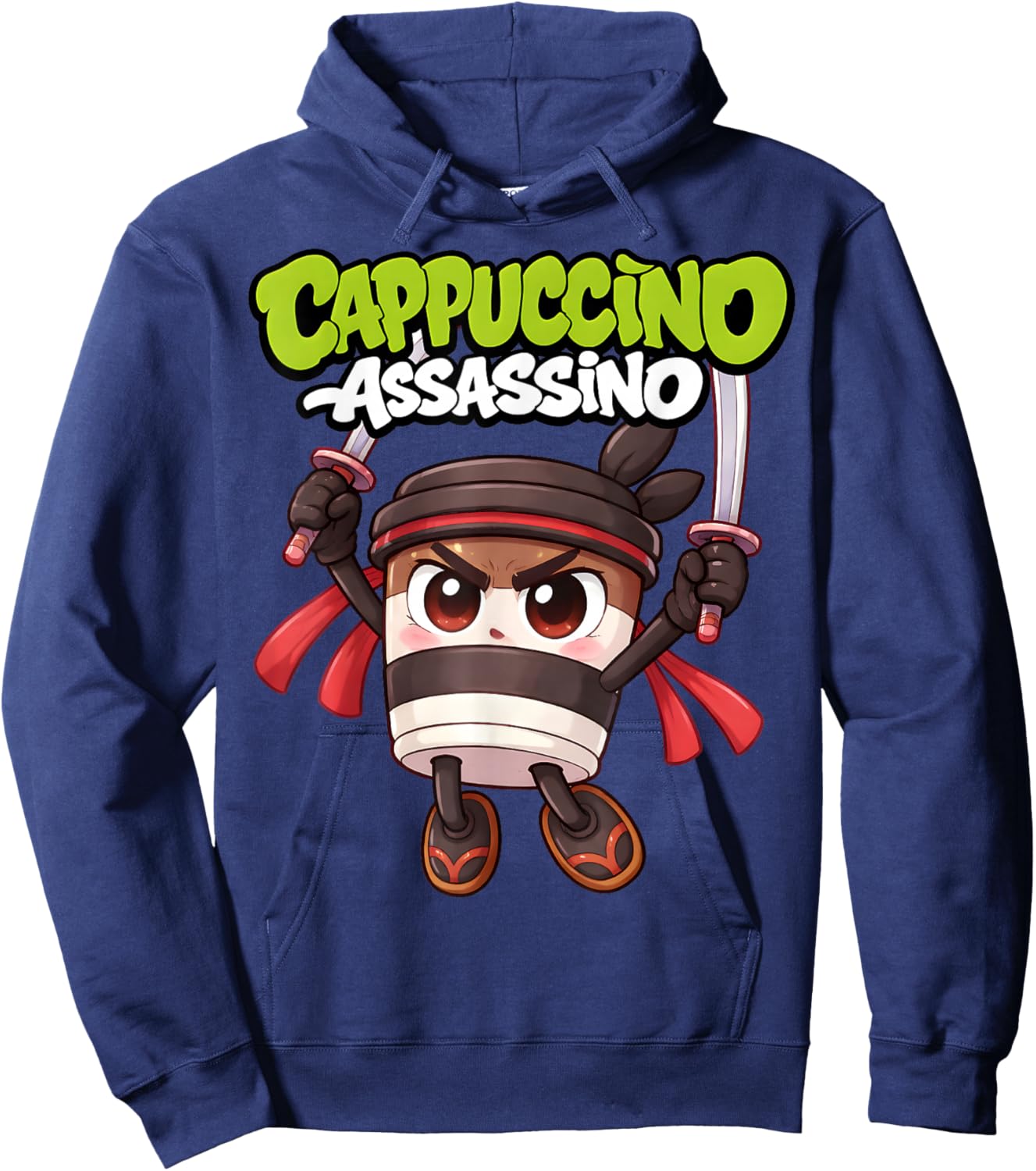 Cappuccino Assassino Cute Italian Brainrot Meme Kids Boys Hoodie - Hoodie | Navy