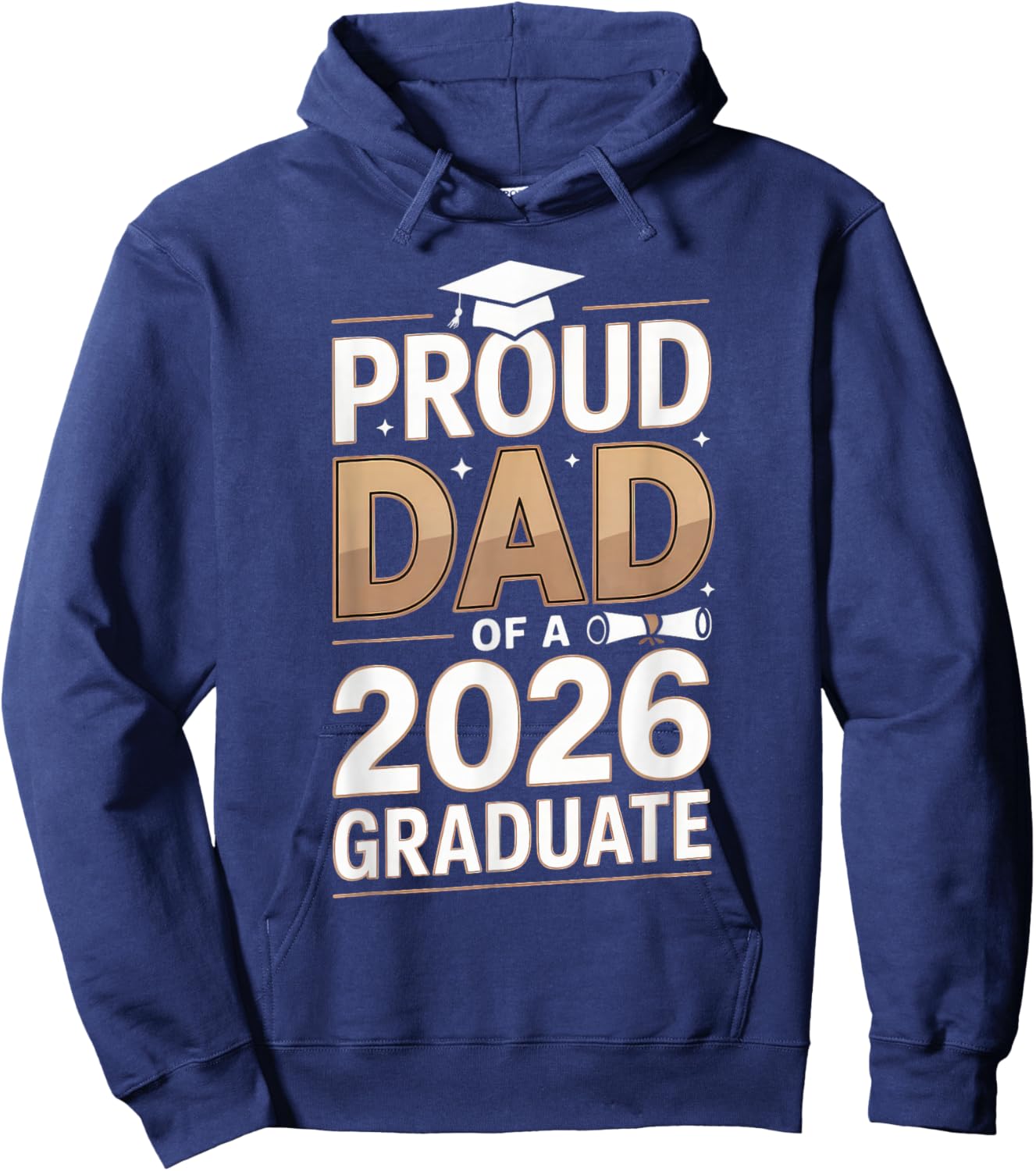 Proud Dad of a 2026 Graduate Minimal Graduation Hoodie - Hoodie | Navy