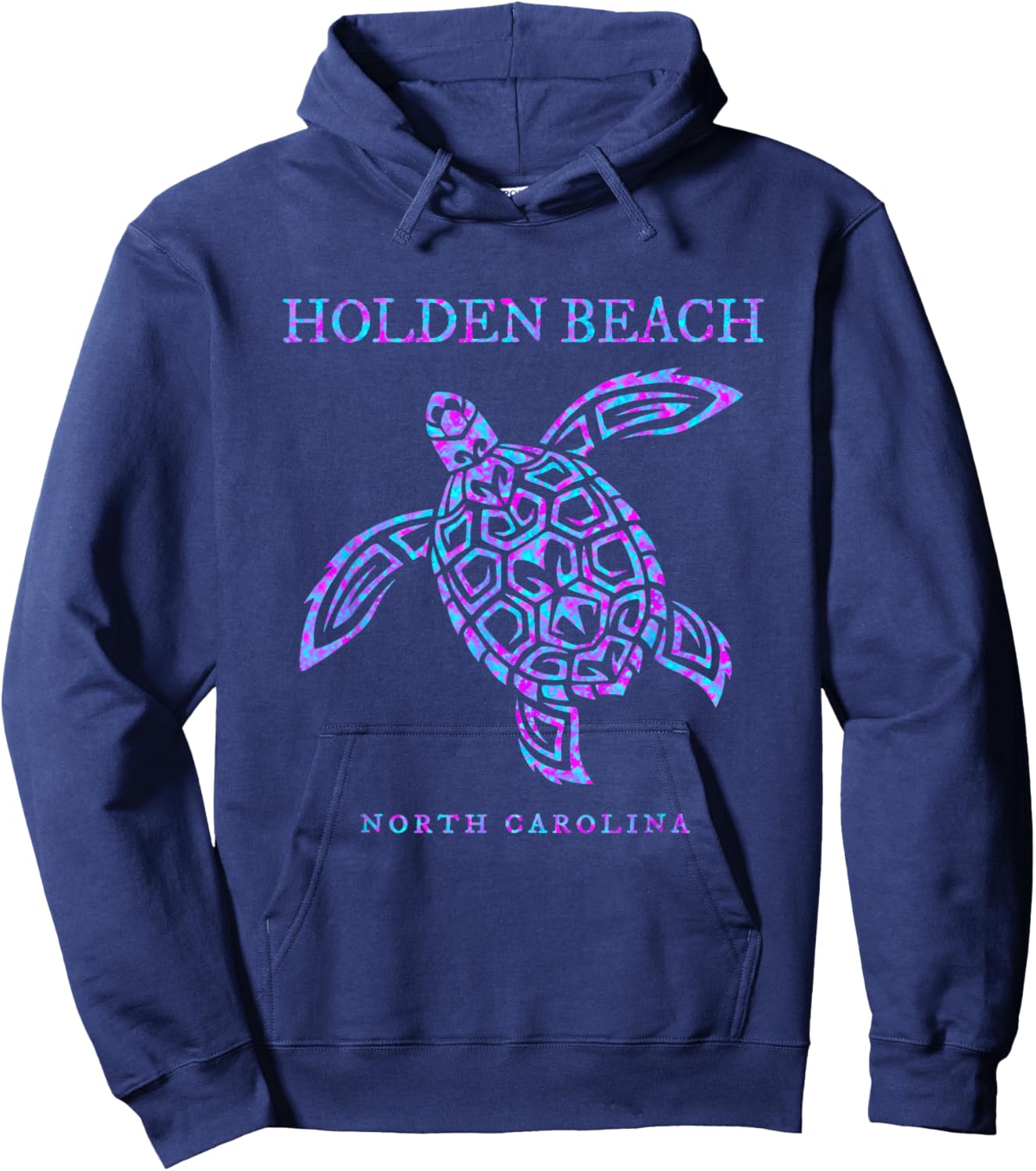 Holden Beach North Carolina Sea Turtle Vacation Souvenir Hoodie - Hoodie | Navy