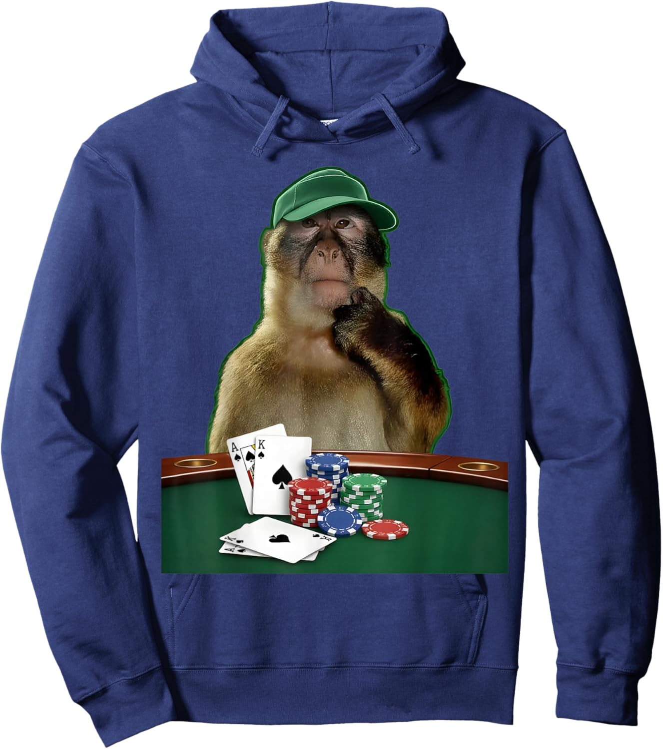 Funny Poker Player Casino Gambling Chip Hoodie - Hoodie | Navy