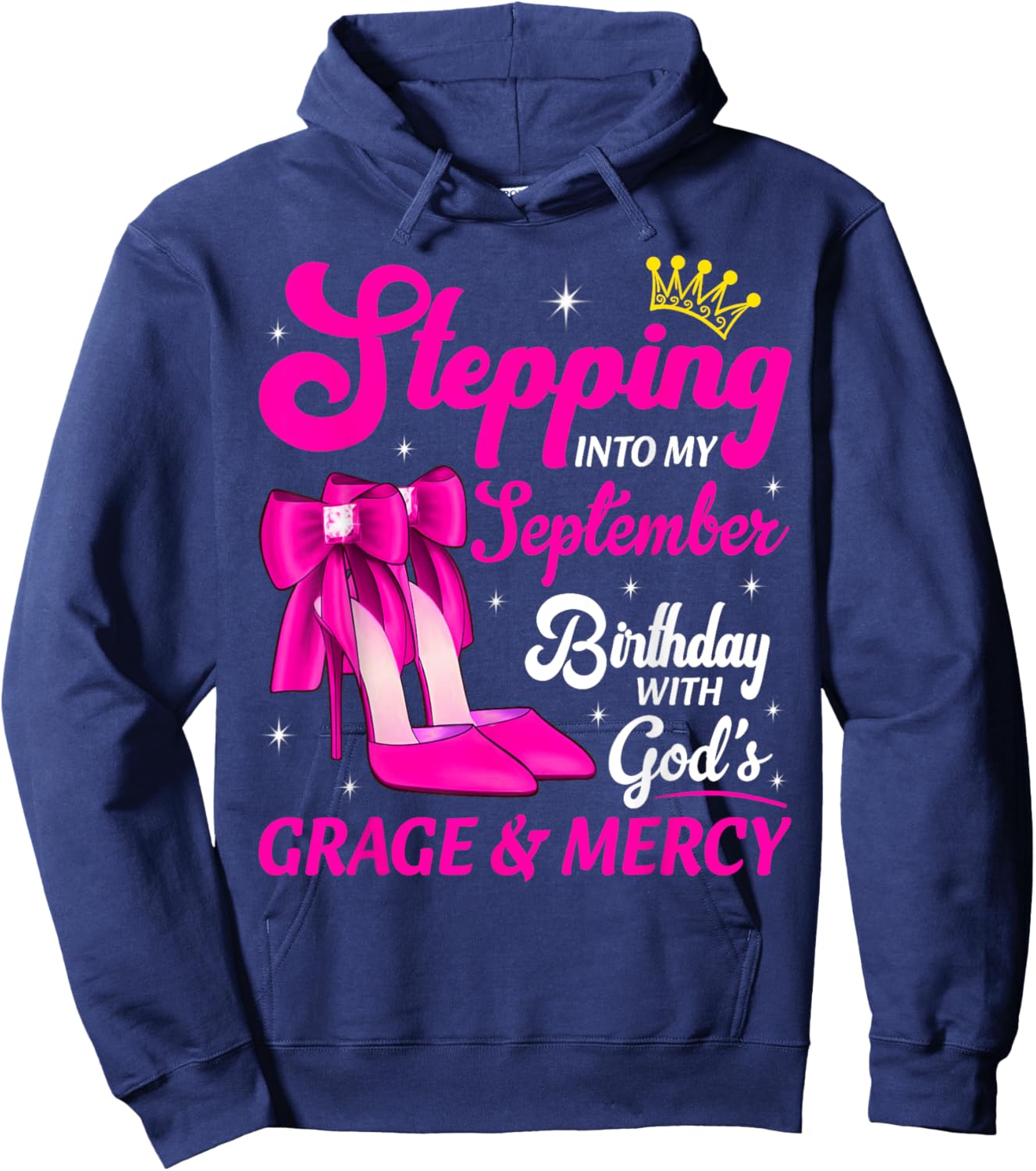 Stepping Into My September Birthday Queen Bday Month Hoodie - Hoodie | Navy