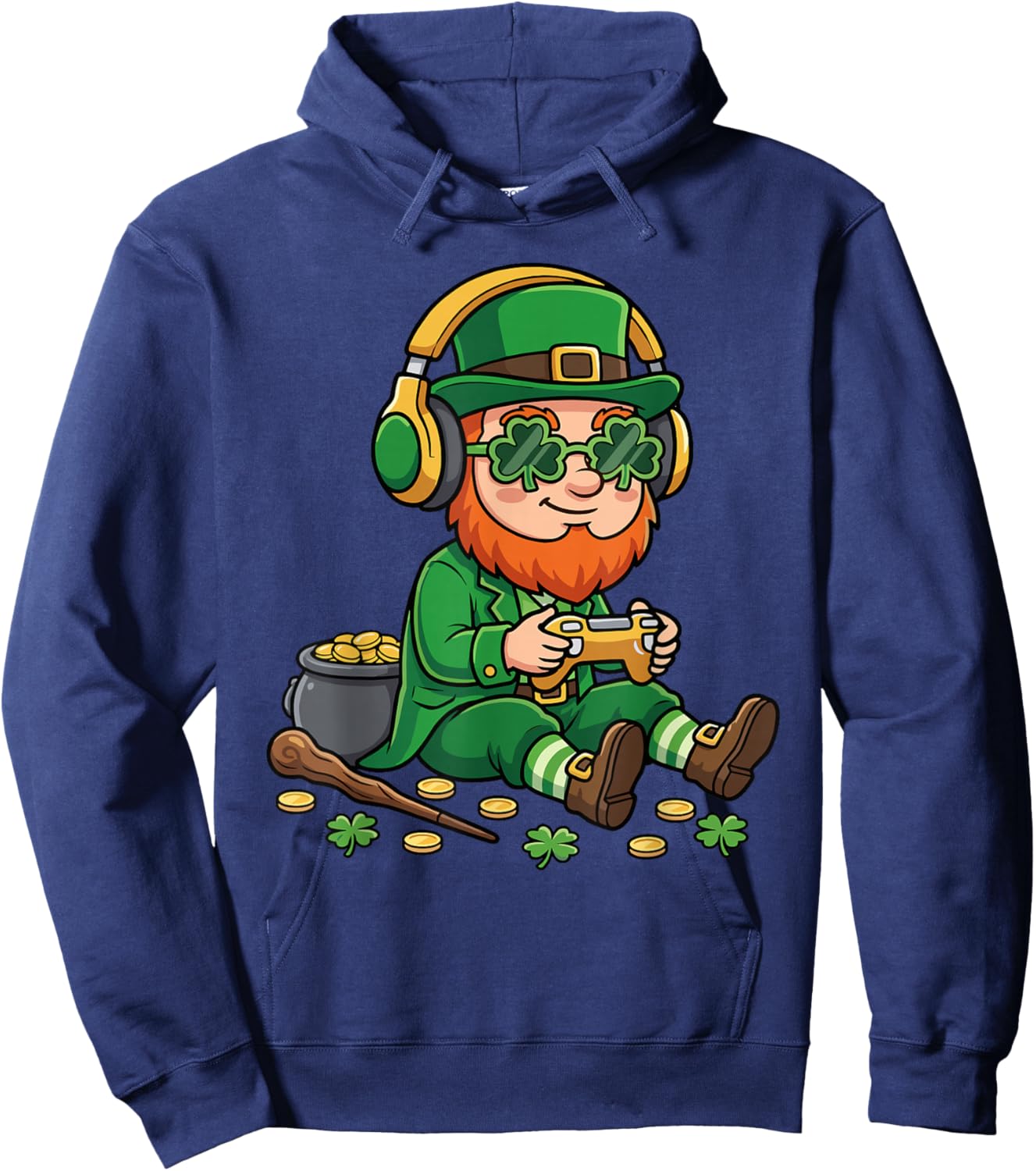 Video Games St Patrick Gamer Funny St. Patricks Day Hoodie - Hoodie | Navy