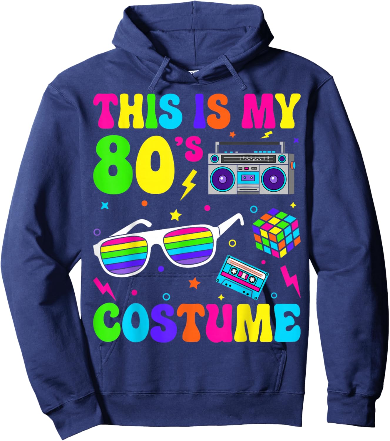 This is My 80’s Costume Vintage Party 1980s Hoodie - Hoodie | Navy