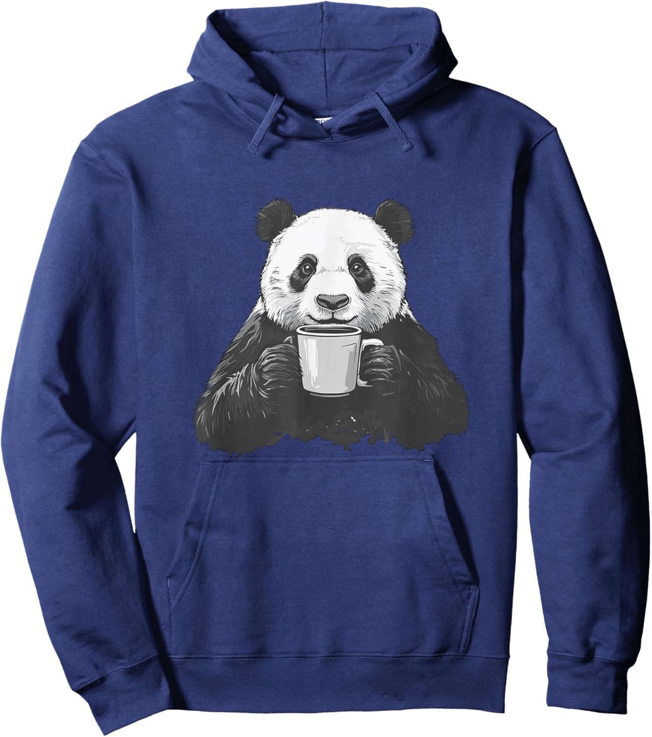 Panda Drinking Coffee Cute Panda Coffee Lover Hoodie - Hoodie | Navy