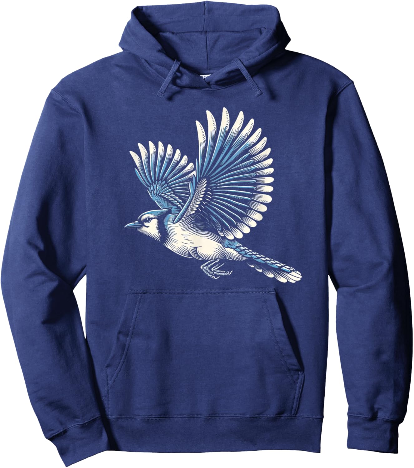 Flying Blue Jay Bird Graphic Art Design And Men Hoodie - Hoodie | Navy