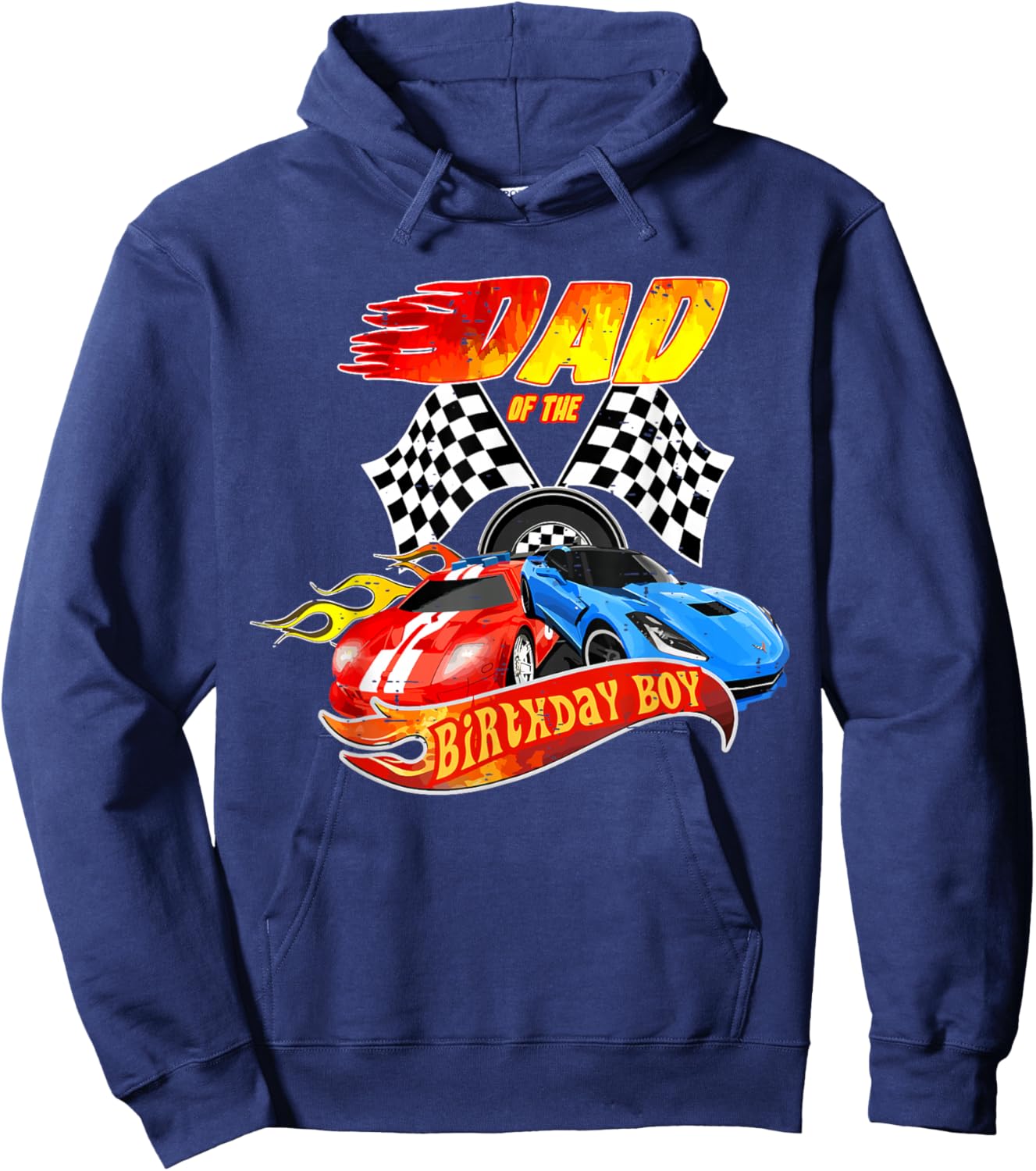 Dad Of The Birthday Boy Race Car Birthday Party Racing Cute Hoodie - Hoodie | Navy