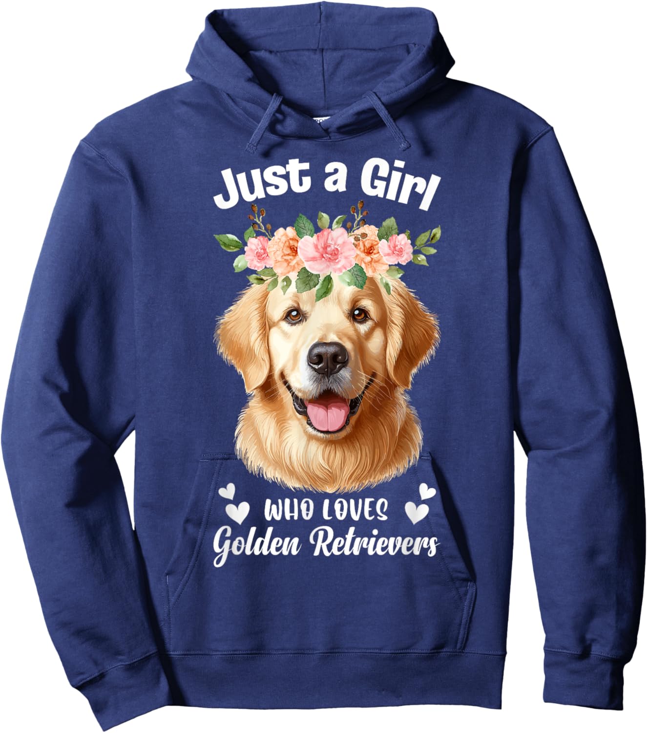 Just a Girl Who Loves Golden Retrievers Girls Who Love Dogs Hoodie - Hoodie | Navy