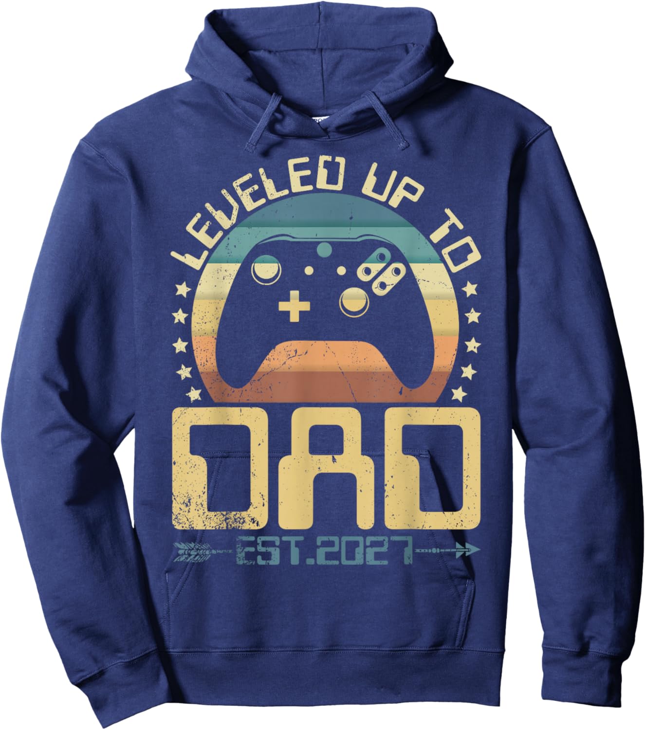 I Leveled Up to Dad 2027 Promoted to Daddy Soon to Be Father Hoodie - Hoodie | Navy