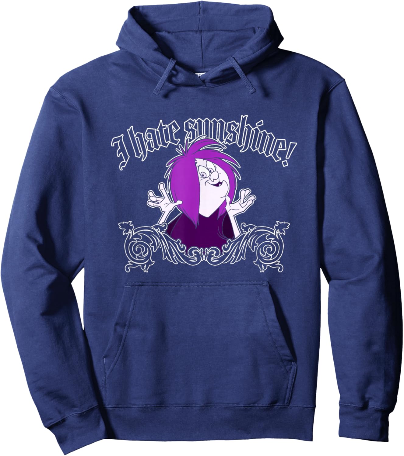 Disney The Sword in The Stone I Hate Sunshine Madam Mim Logo Hoodie - Hoodie | Navy