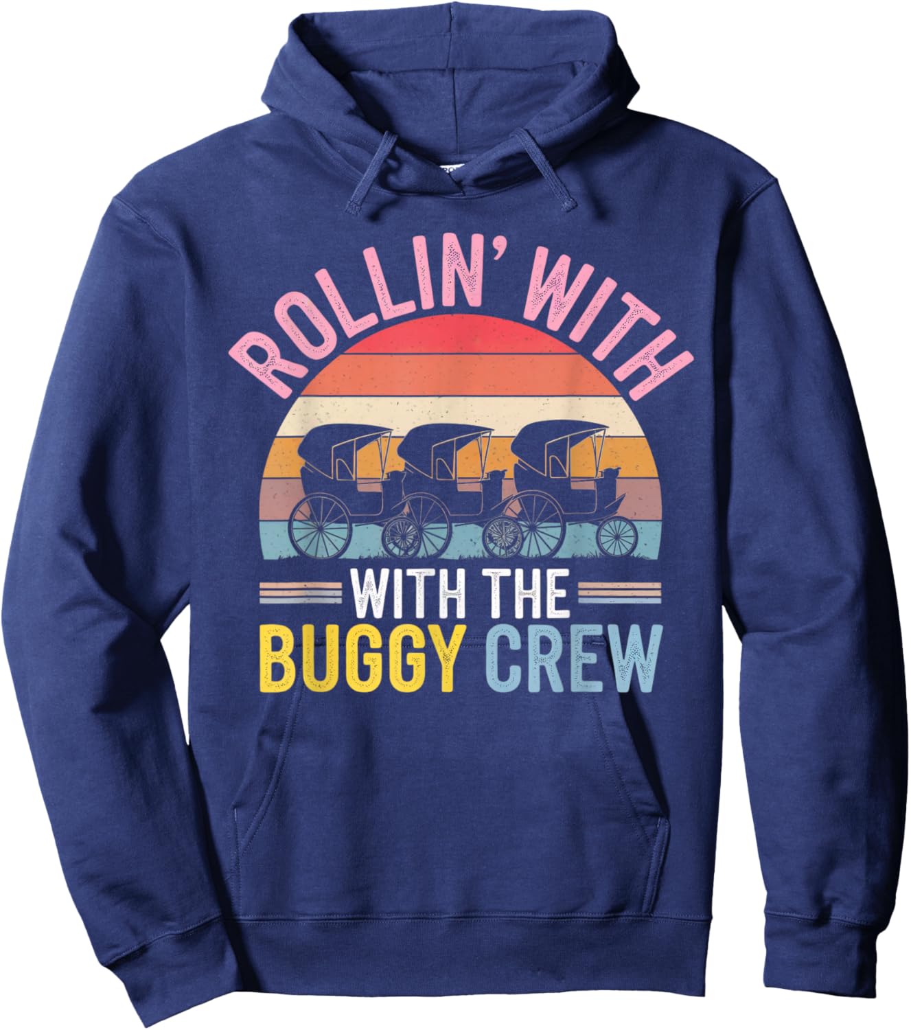 Amish Buggy – Classic Countryside Design Hoodie - Hoodie | Navy