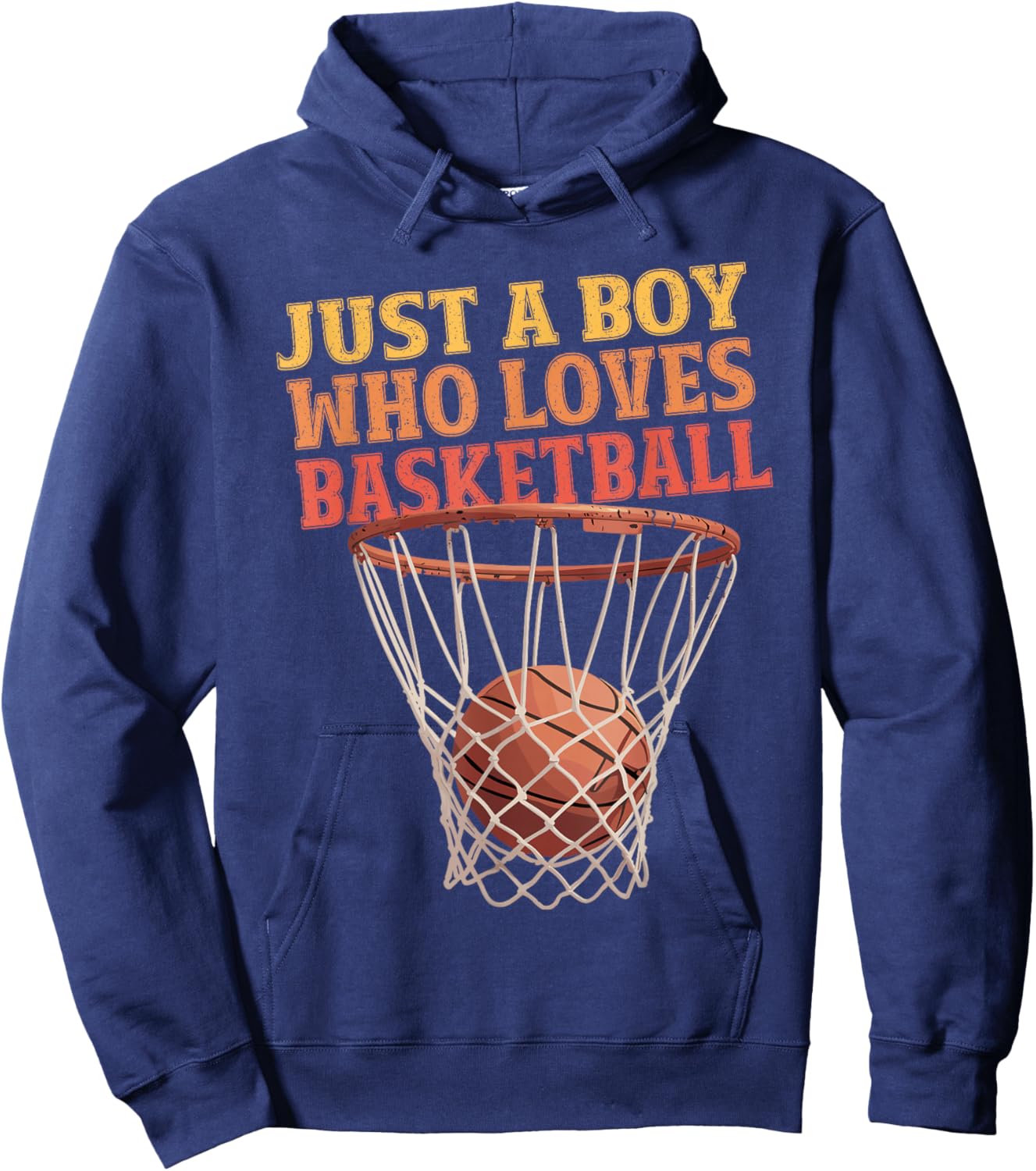 Just a boy who Loves Basketball Funny Boys Kids Hoodie - Hoodie | Navy