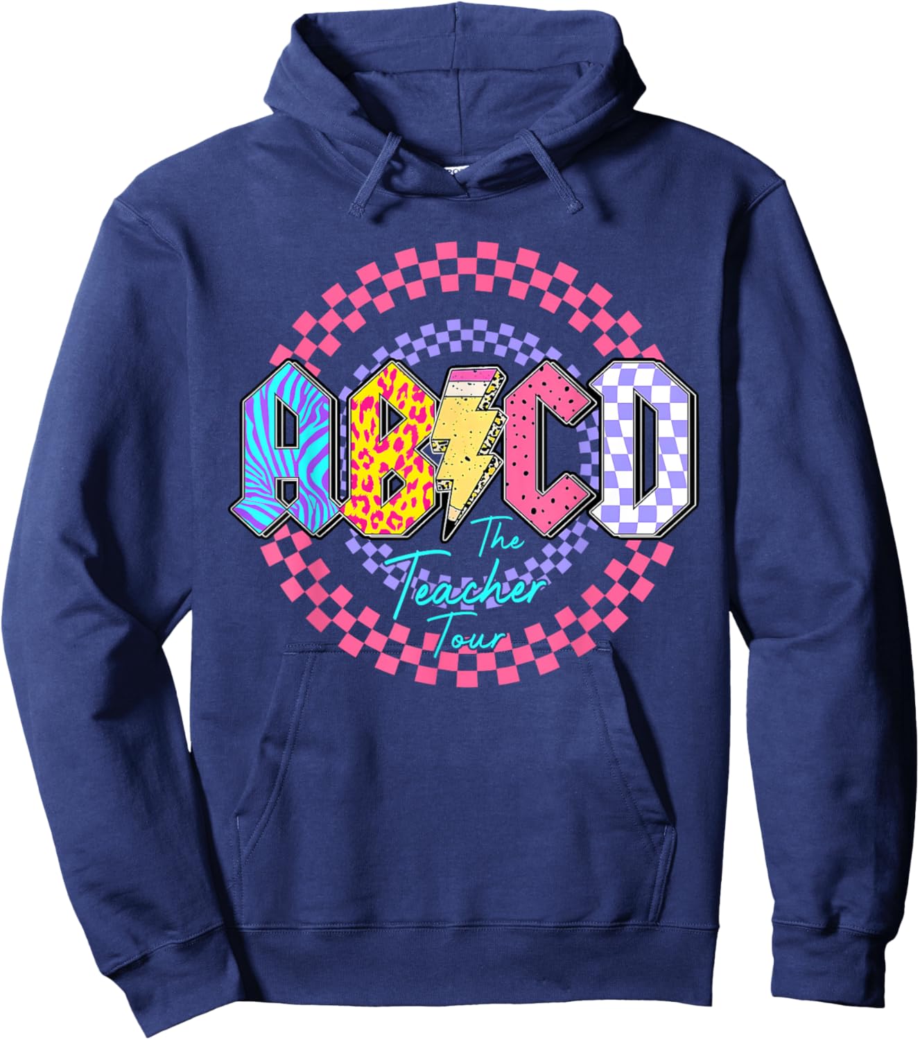 ABCD The Teacher Tour Rockin' Happy Last Day Of School Retro Hoodie - Hoodie | Navy