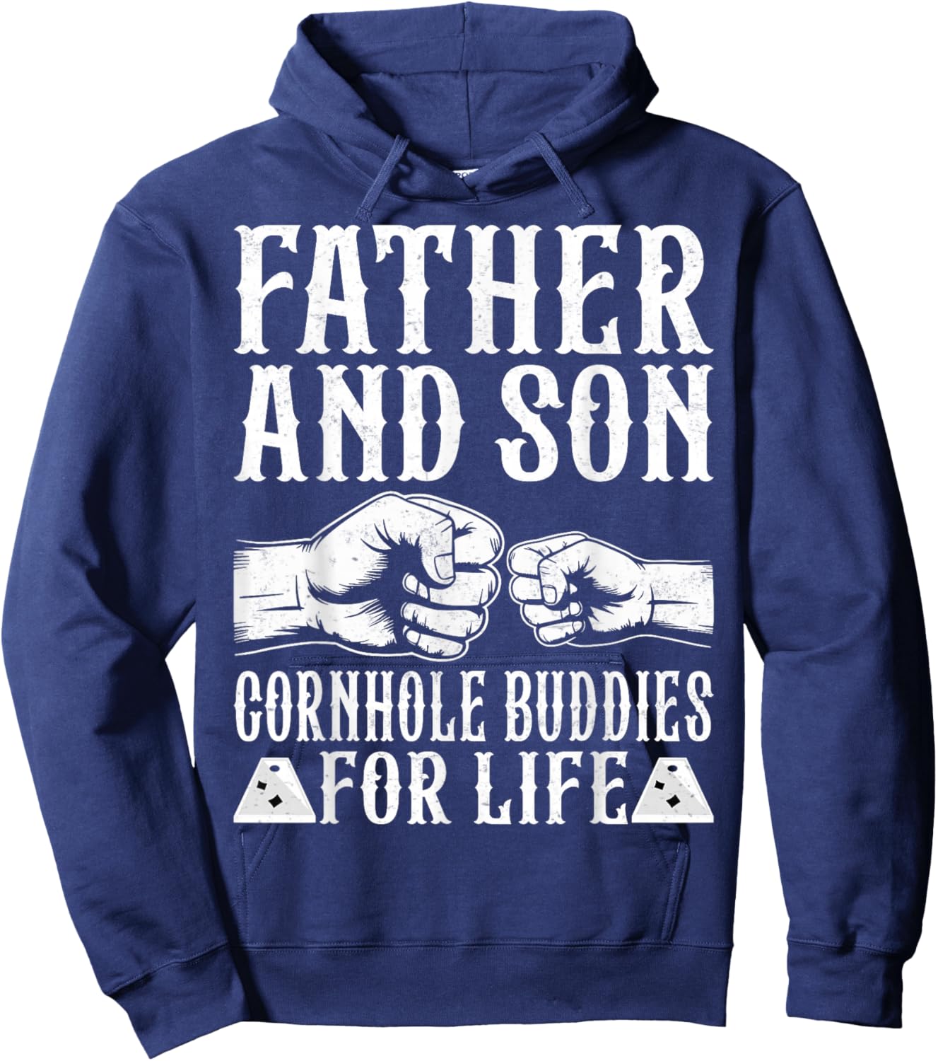 Father and Son Cornhole Buddies for Life - Cornhole Lover Hoodie - Hoodie | Navy