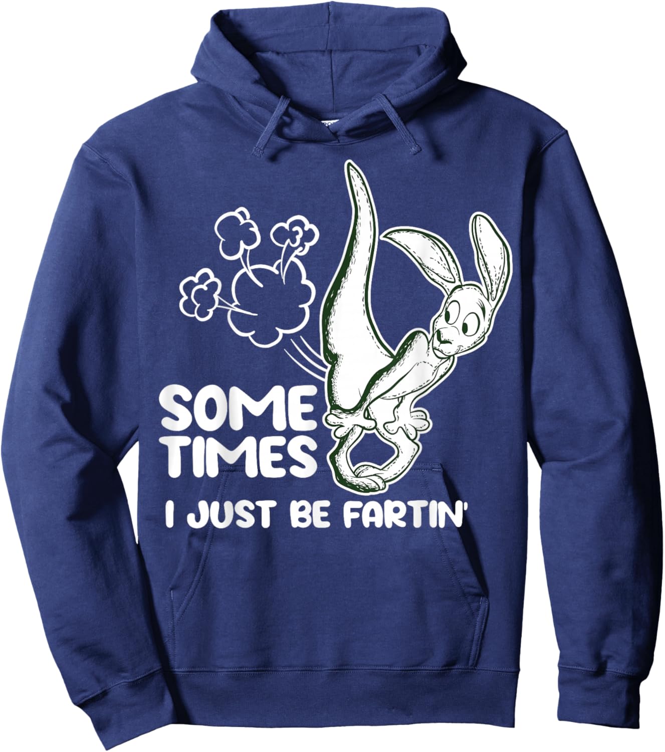 Sometimes I Just Be Fartin - Humorous Kangaroo Fart Quote Hoodie - Hoodie | Navy