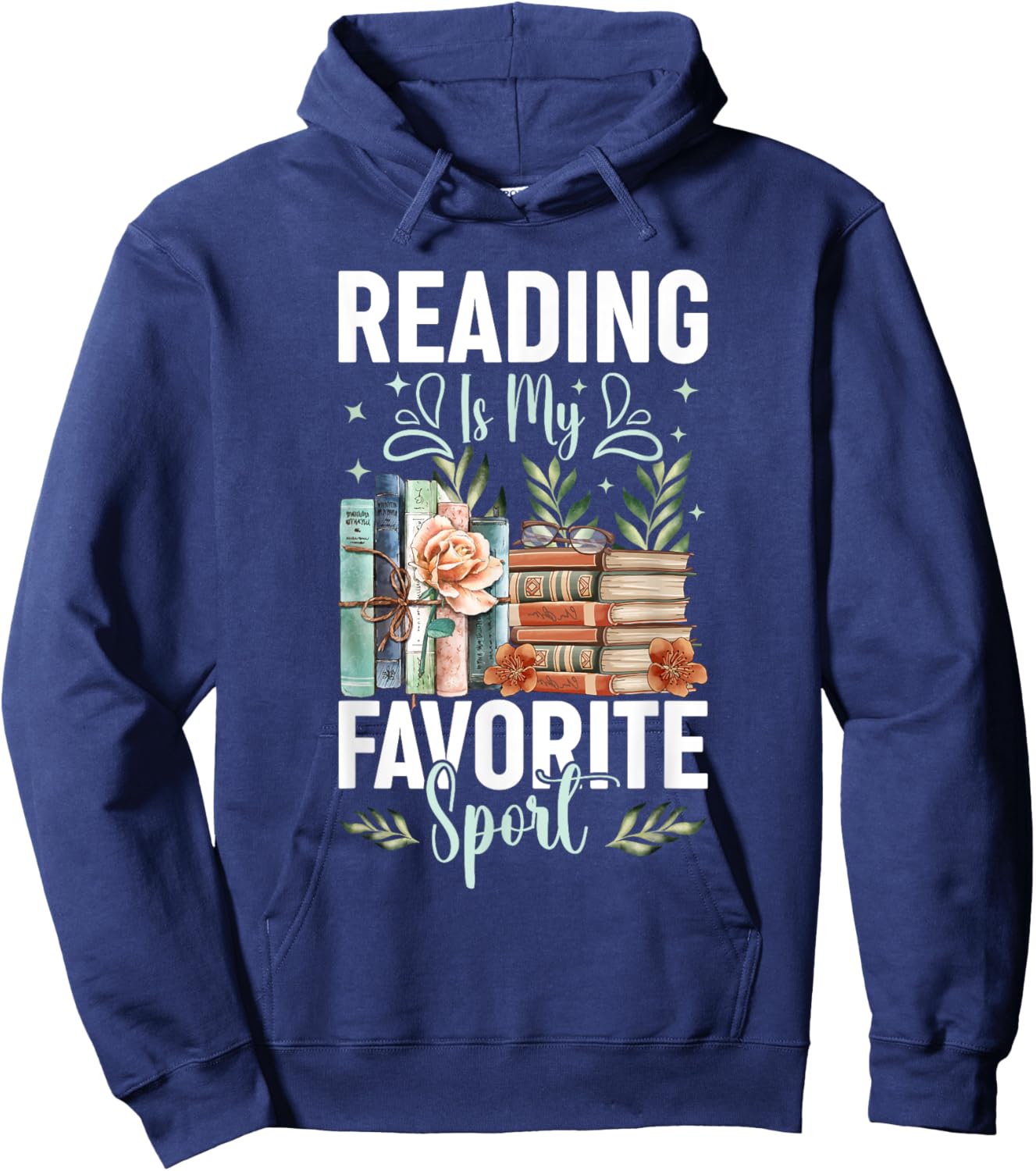 Reading Is My Favorite Sport Bookworm Hoodie - Hoodie | Navy