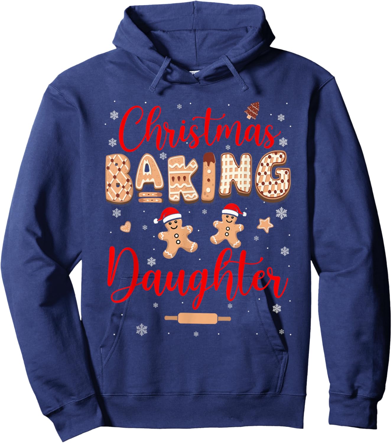 Christmas Baking Daughter Funny Family Baker Baking Cookie Hoodie - Hoodie | Navy