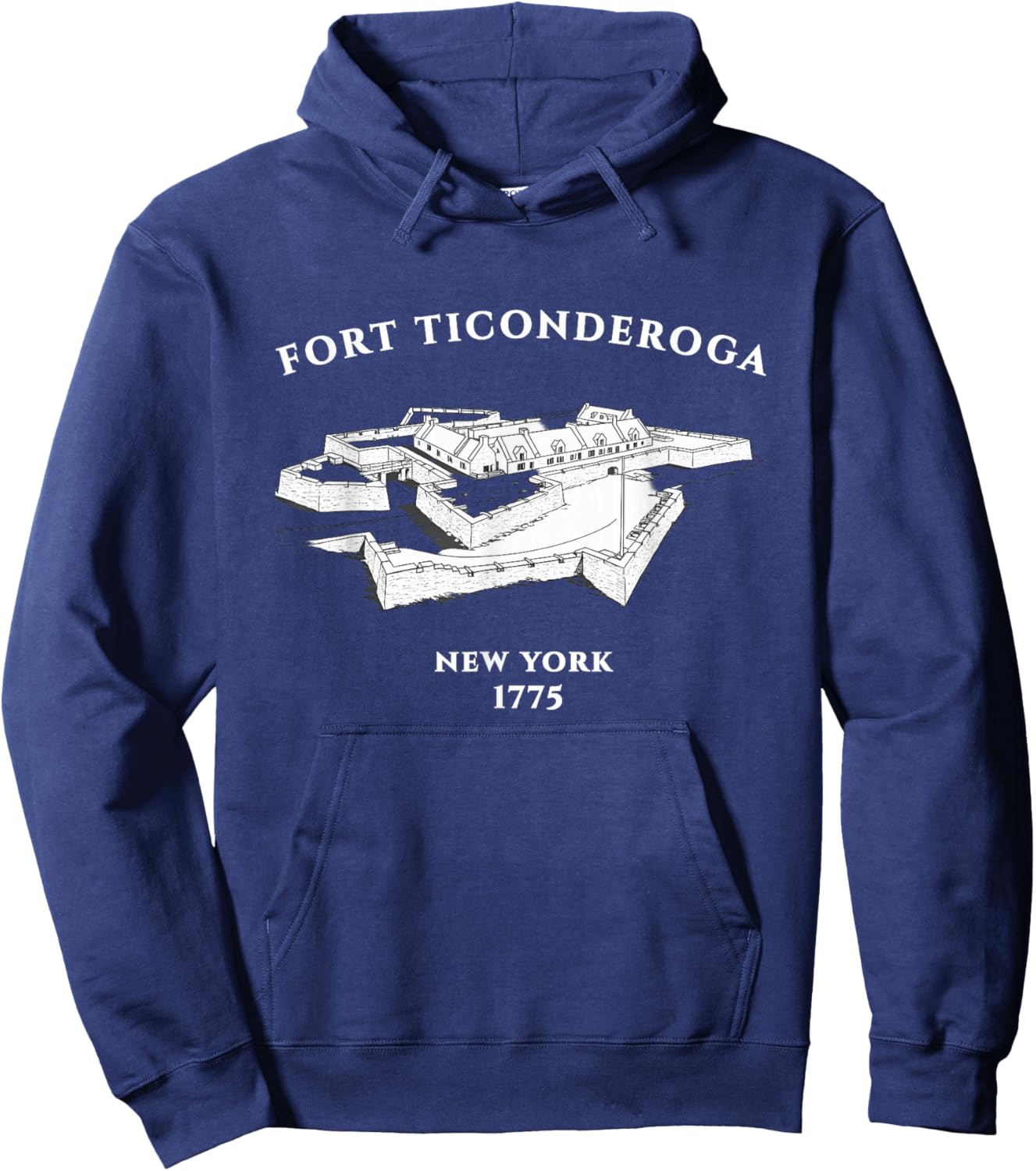 Fort Ticonderoga New York 1775 Revolutionary War Hoodie - Hoodie | Navy