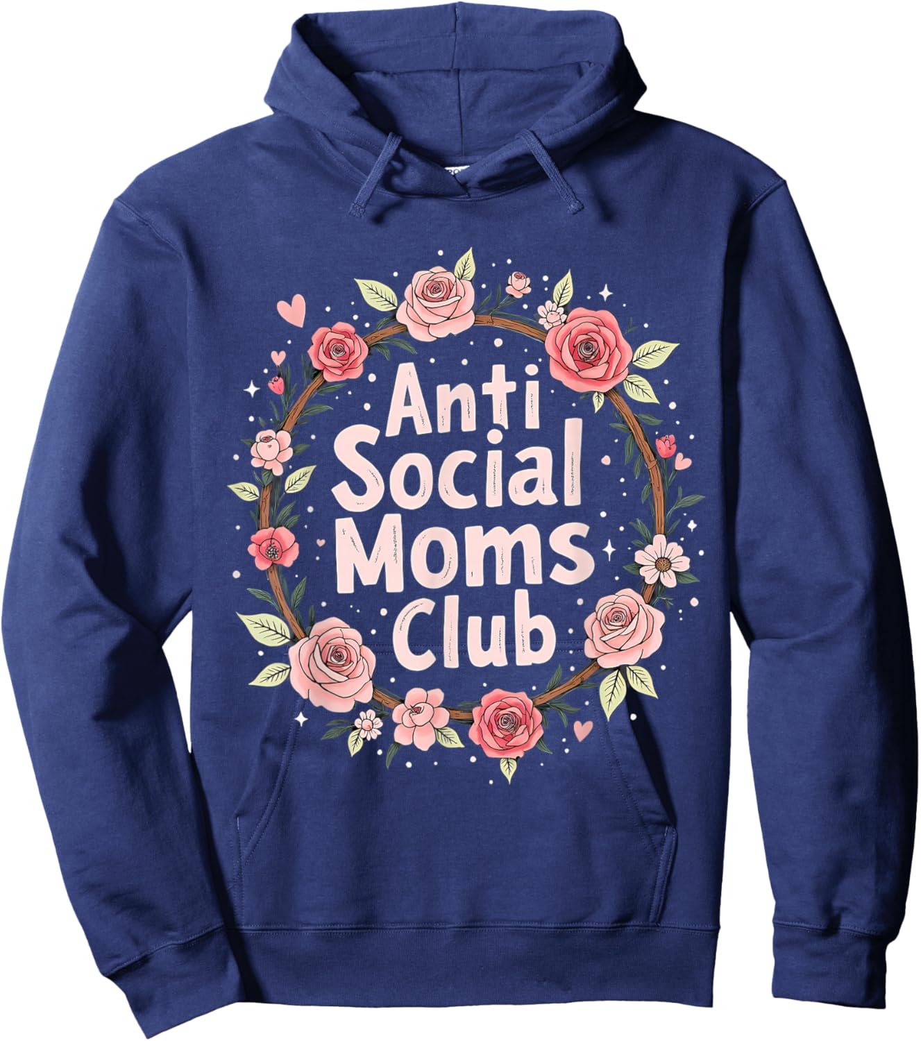 Mother's Day Gift Anti Social Moms Club Hoodie - Hoodie | Navy