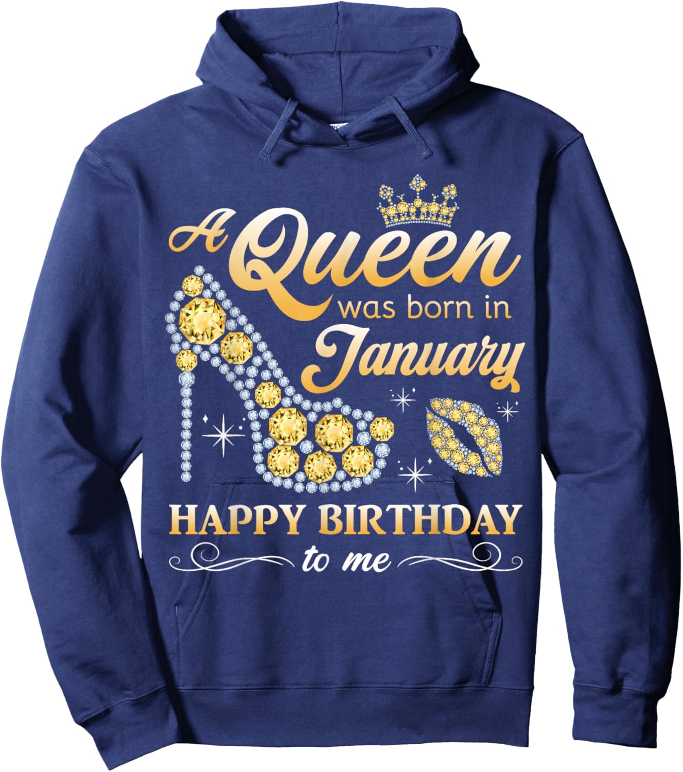 A Queen Was Born in January Women Girls January Birthday Hoodie - Hoodie | Navy