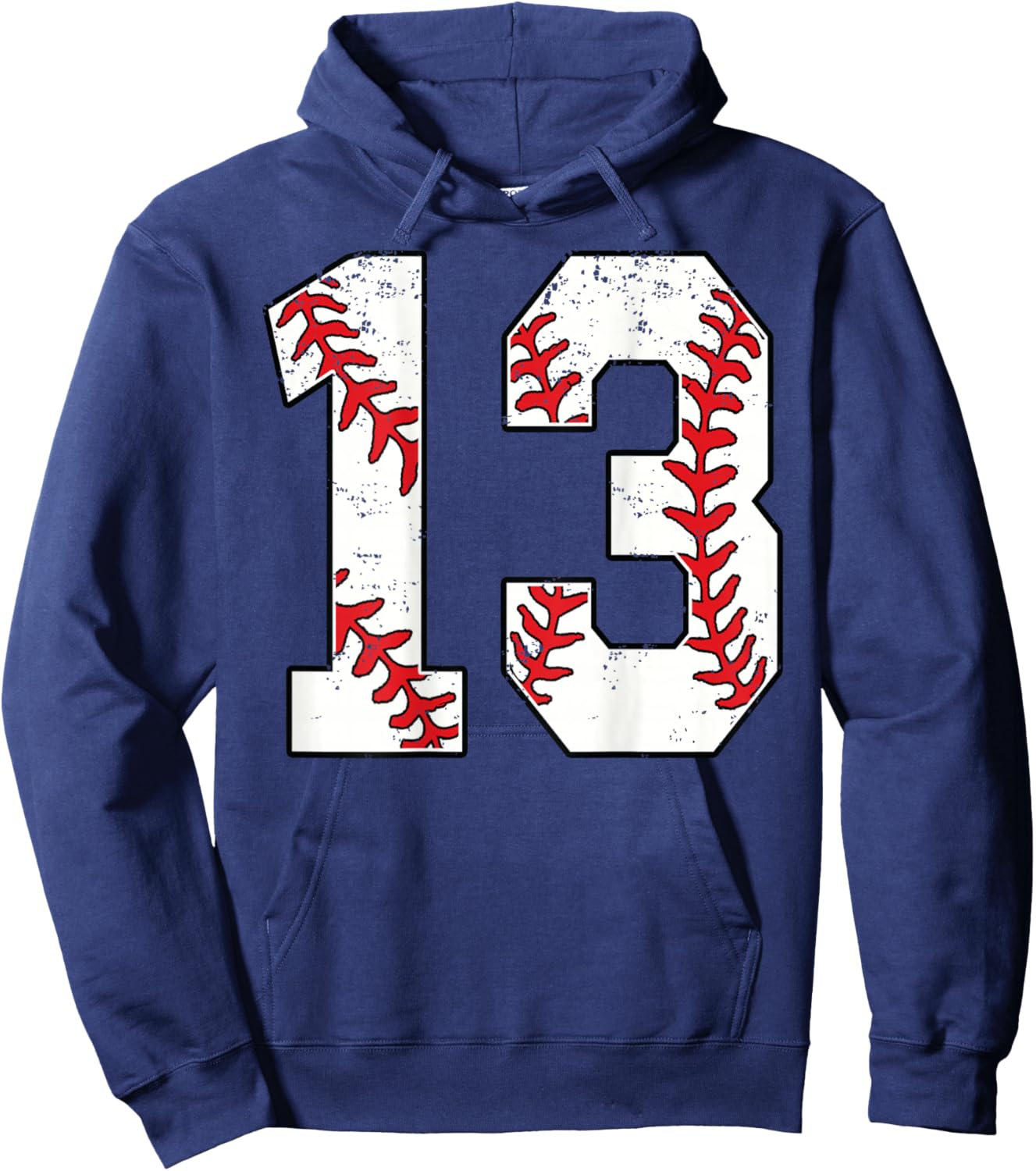 Number #13 Baseball Jersey Number 13 Print On Back Hoodie - Hoodie | Navy