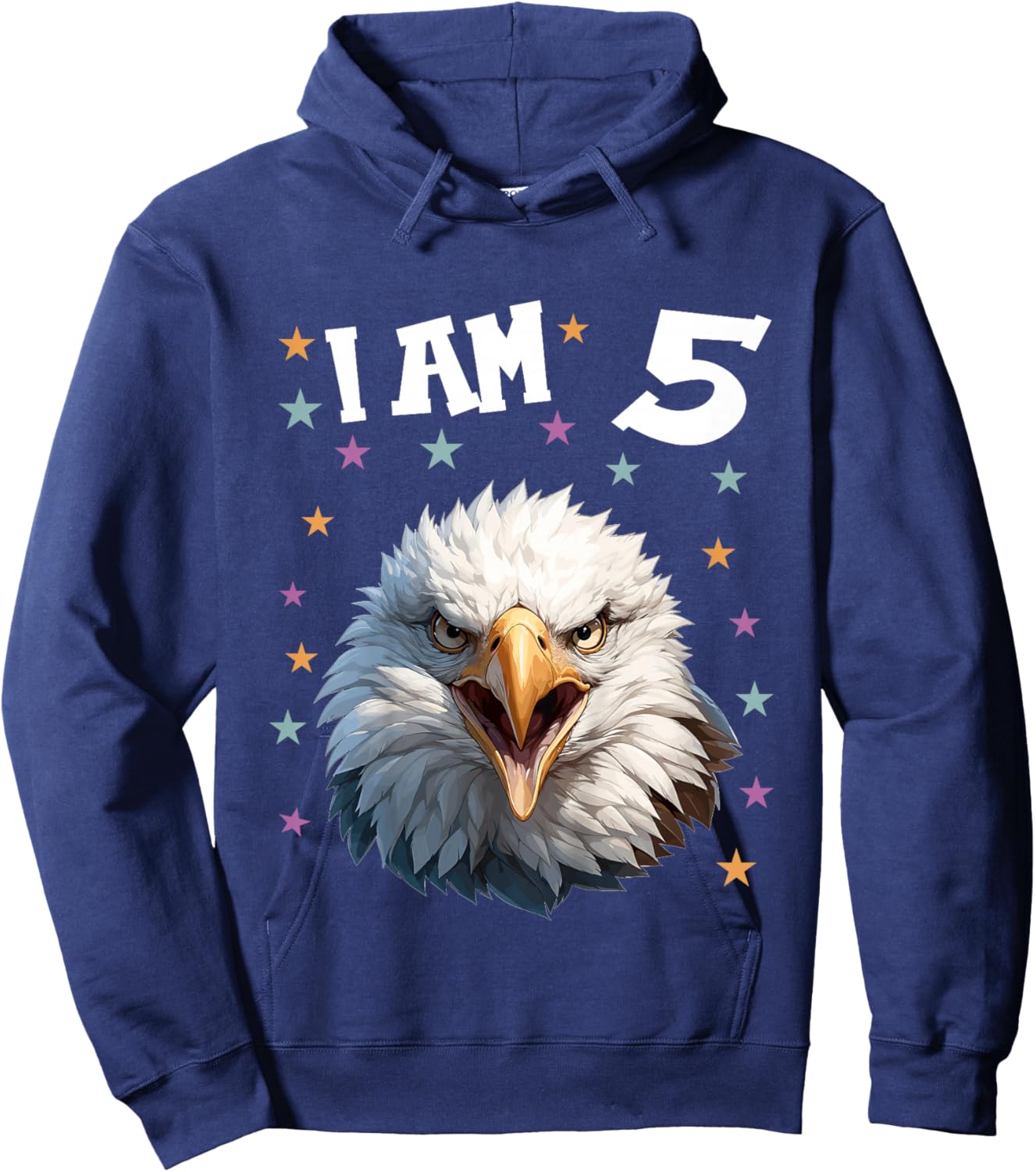 Kids 5 Years old 5 birthday Bald Eagles Boy Girl Bald Eagle Hoodie - Hoodie | Navy