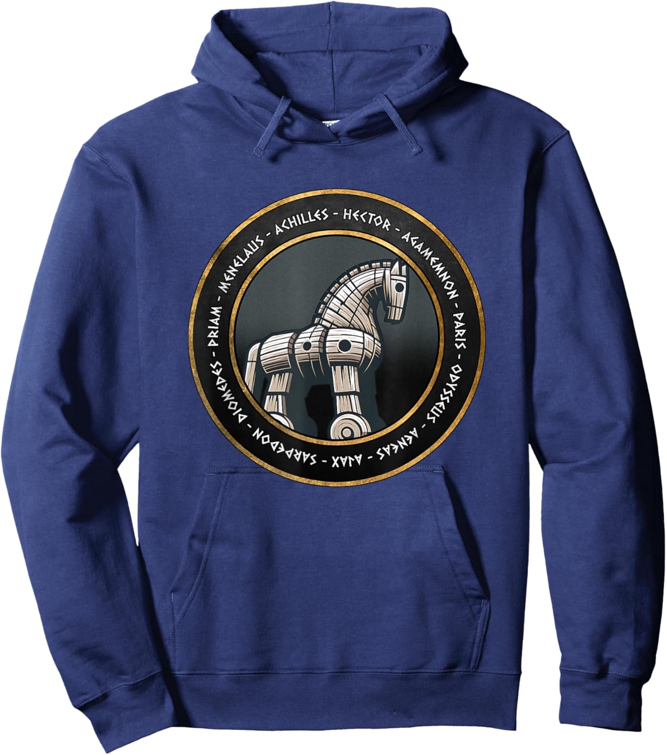 The Trojan War Heroes of the Iliad Greek History Hoodie - Hoodie | Navy