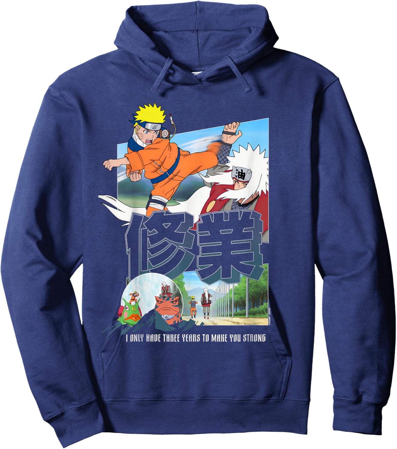 Naruto Shippuden Training with Jiraiya Make You Strong Anime Hoodie - Hoodie | Navy