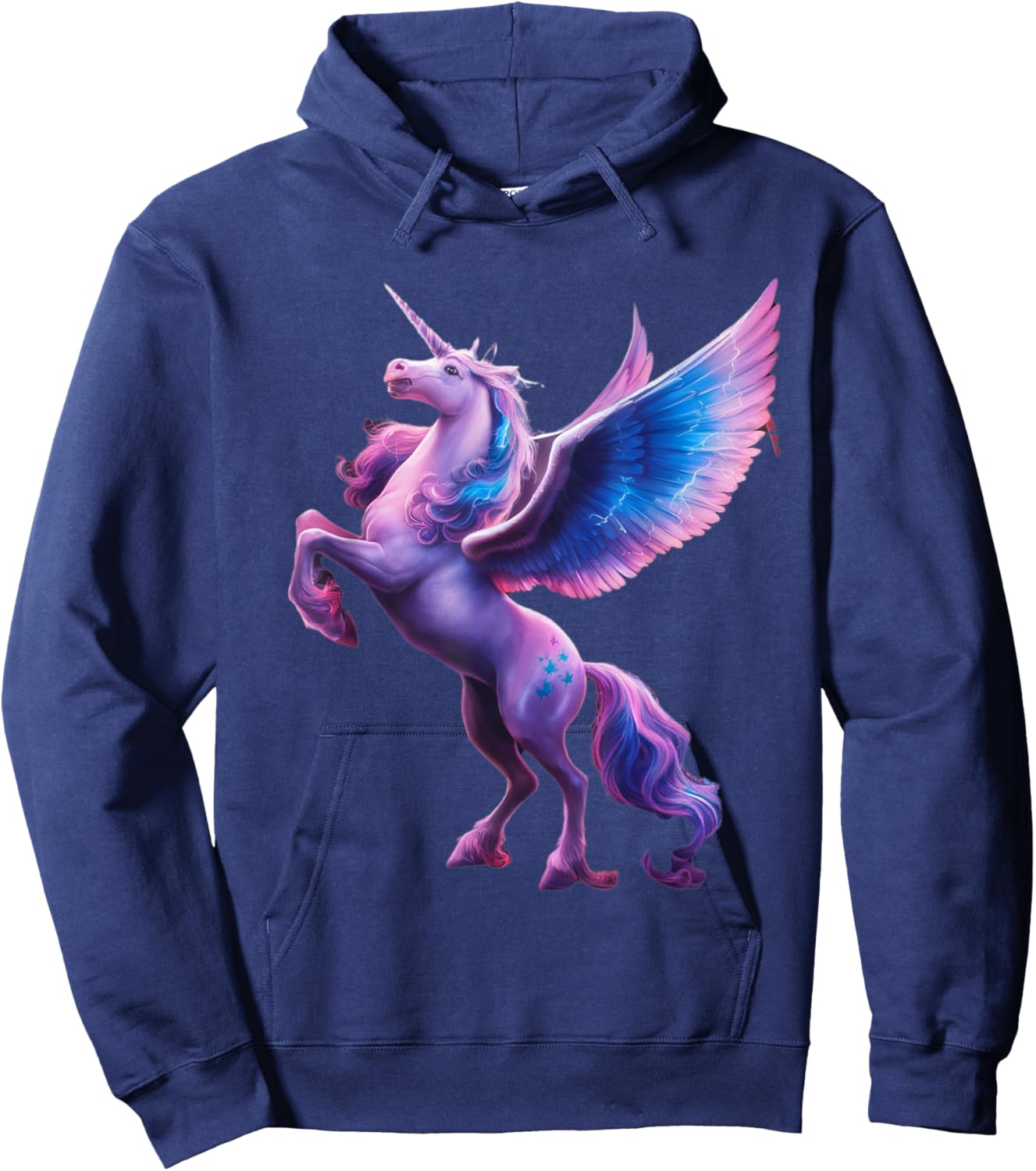 Unicorn Magical Mystical Purple Unicorn Pegasus Hoodie - Hoodie | Navy