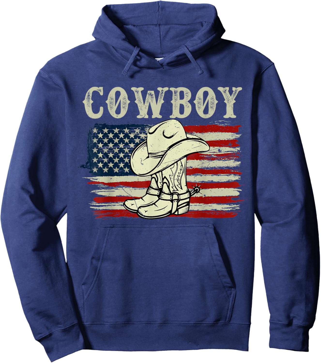 Men Teen Boy Kid Western Country Rodeo Southern Retro Cowboy Hoodie - Hoodie | Navy