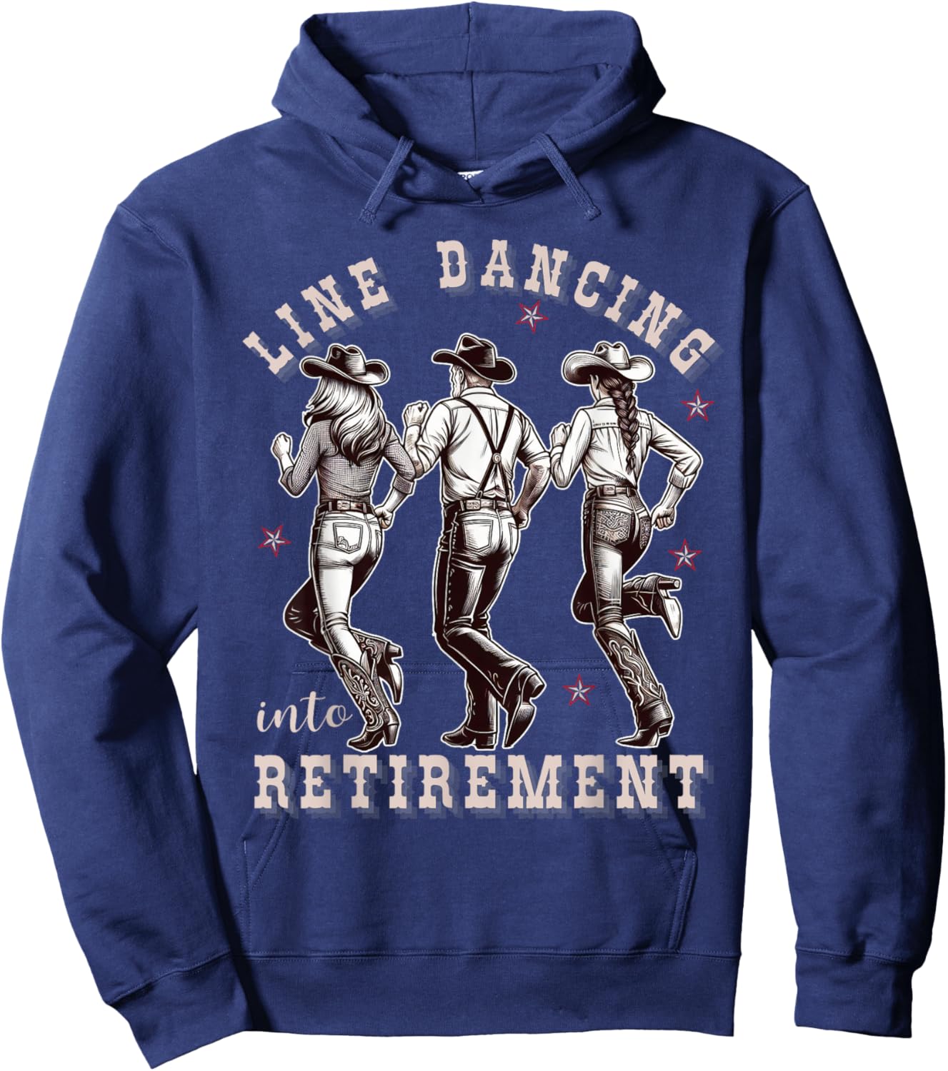 Line Dancing into Retirement Western Cowboy Cowgirl Dance Hoodie - Hoodie | Navy