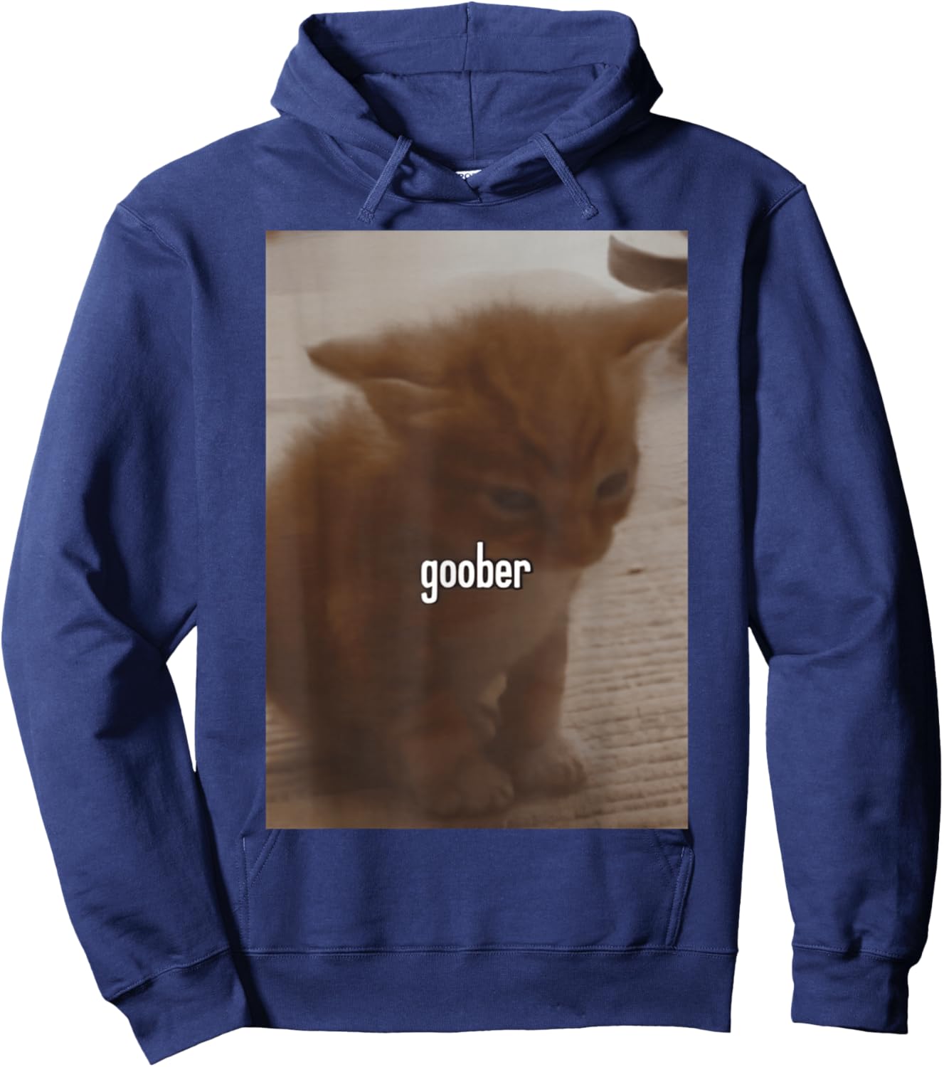 FUNNY MEME CUTE Goober Cat Silly Cat Men Women Girls Kids Hoodie - Hoodie | Navy