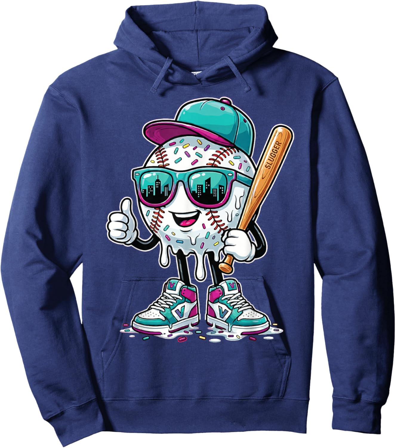 Baseball Drip Shirt for Boys | Baseball 101 Apparel Youth Hoodie - Hoodie | Navy