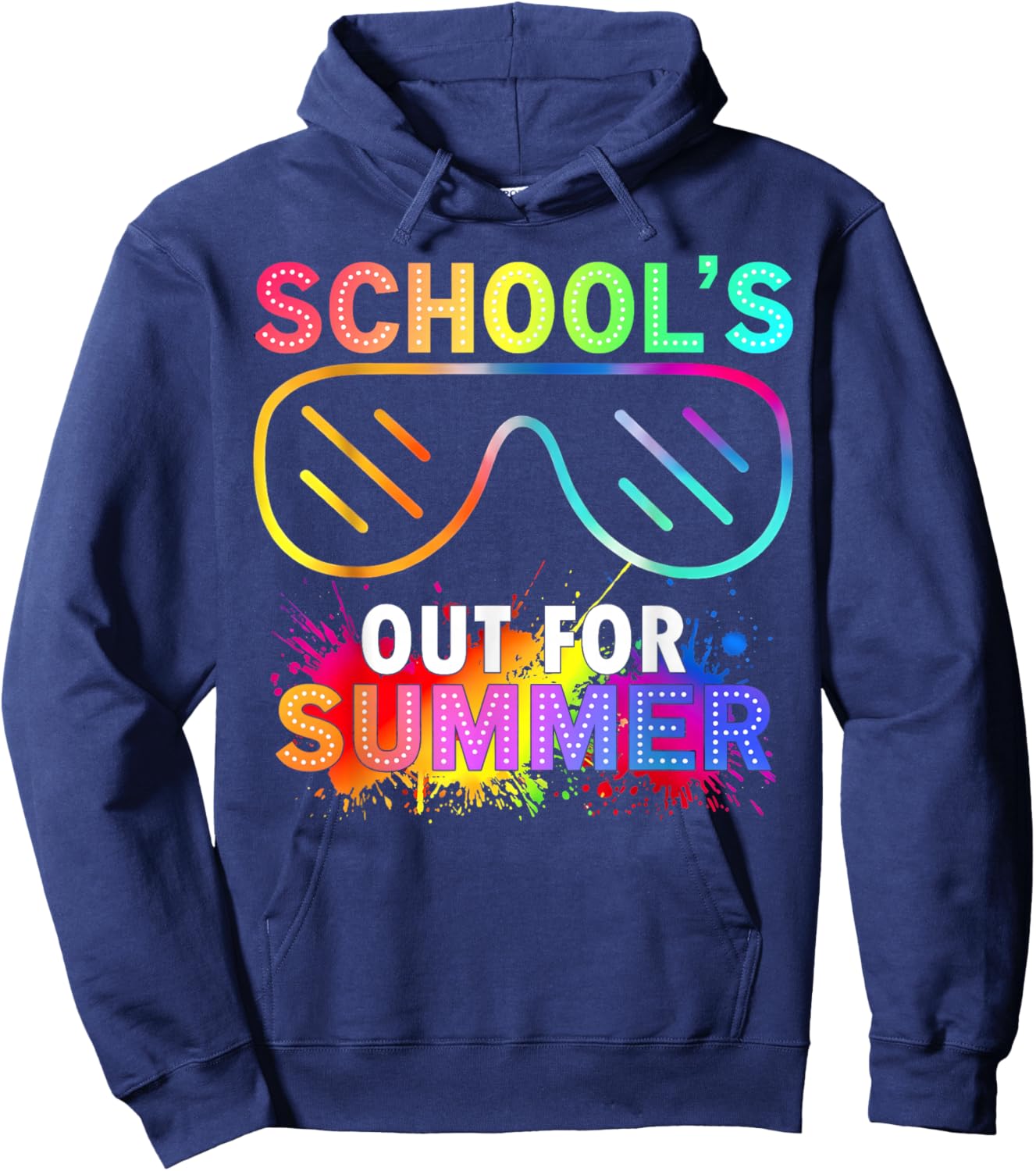 Schools Out for Summer End of School Year Sunglasses Glowing Hoodie - Hoodie | Navy