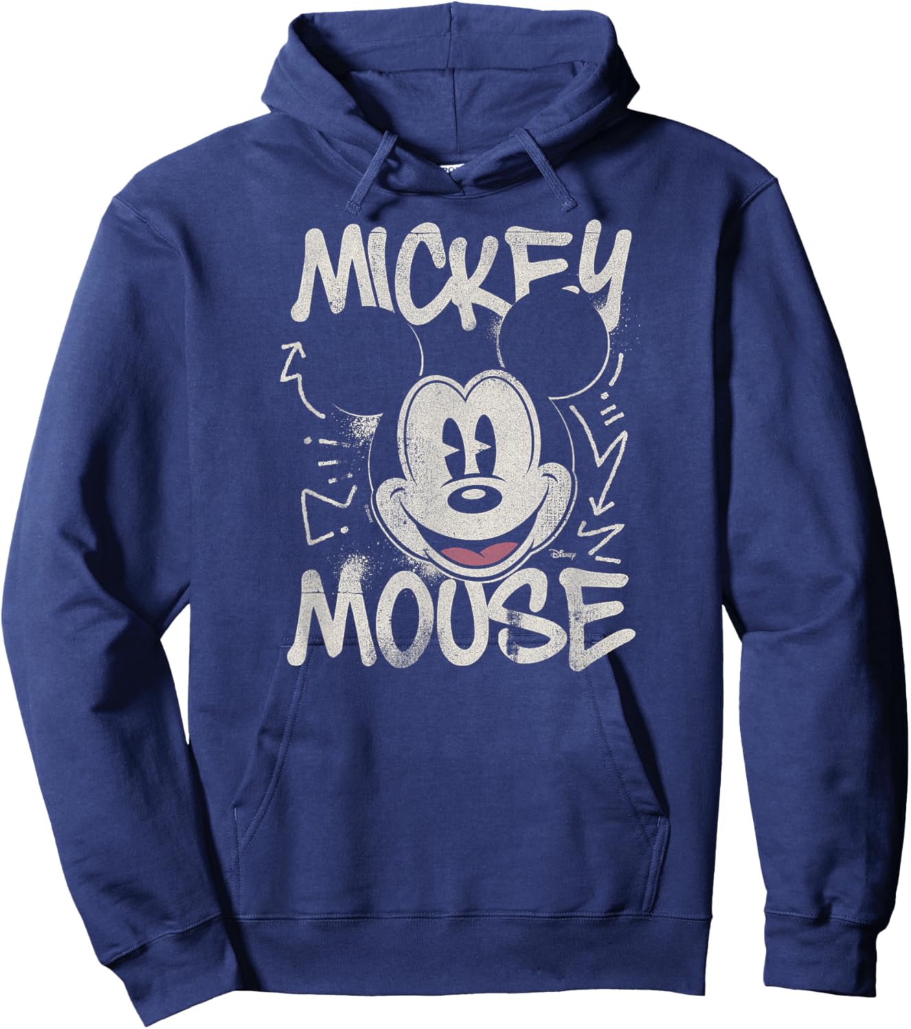 Mickey Mouse - Tonal Washed Graffiti Hoodie - Hoodie | Navy