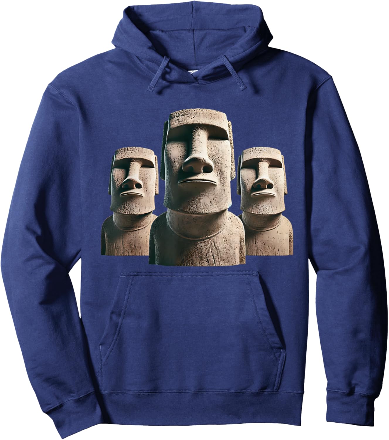 Moai Statue, Moai Monoliths, Easter Island Moai Hoodie - Hoodie | Navy