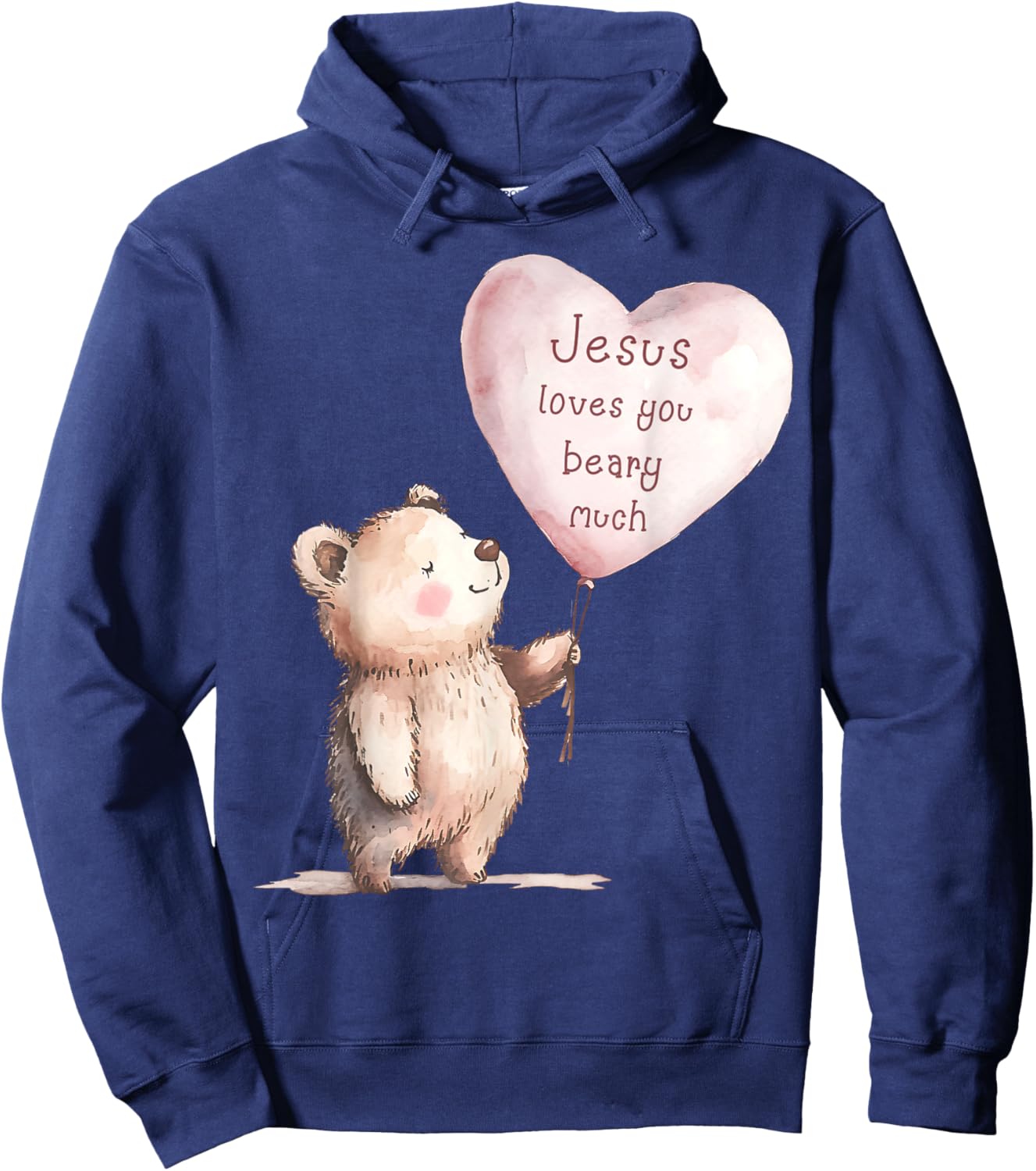 Jesus Loves You Beary Much Cute Christian Kids Hoodie - Hoodie | Navy