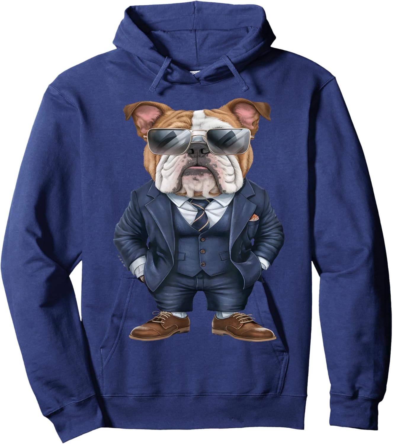 Men Woman English Bulldog Suit English Bulldog Hoodie - Hoodie | Navy