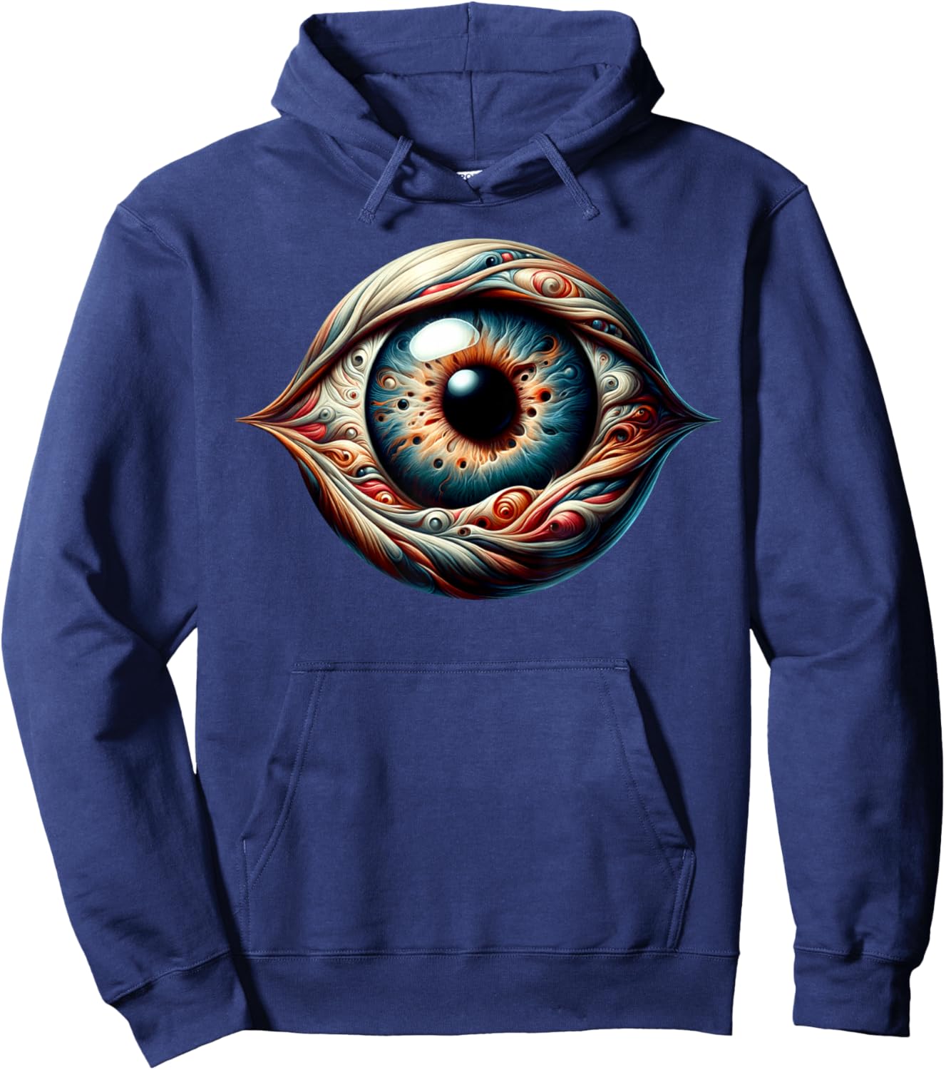 Eyeball Creepy Eye Hoodie - Hoodie | Navy