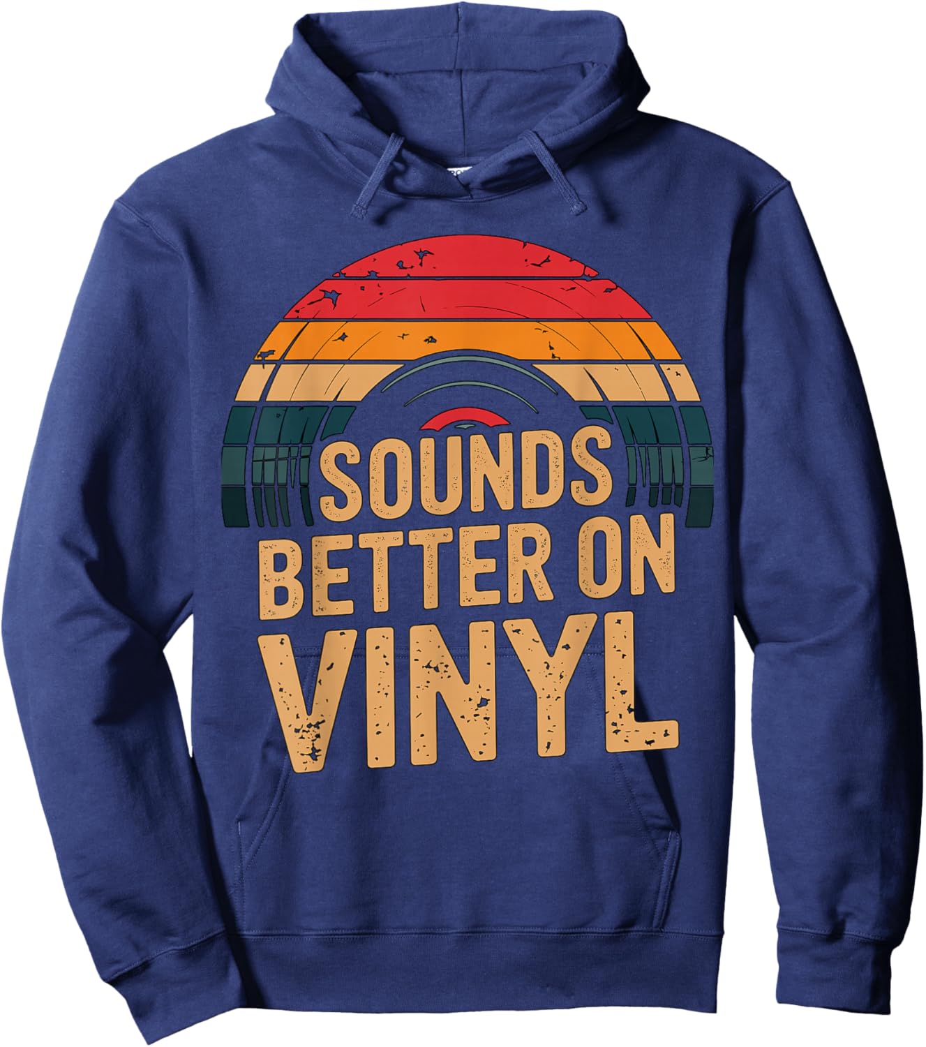 Sounds Better On Vinyl Music Hoodie - Hoodie | Navy