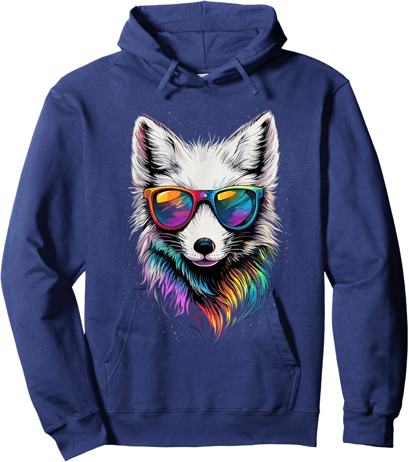 Fox Fleece White Fox Snow Fox Fleece Hoodie - Hoodie | Navy