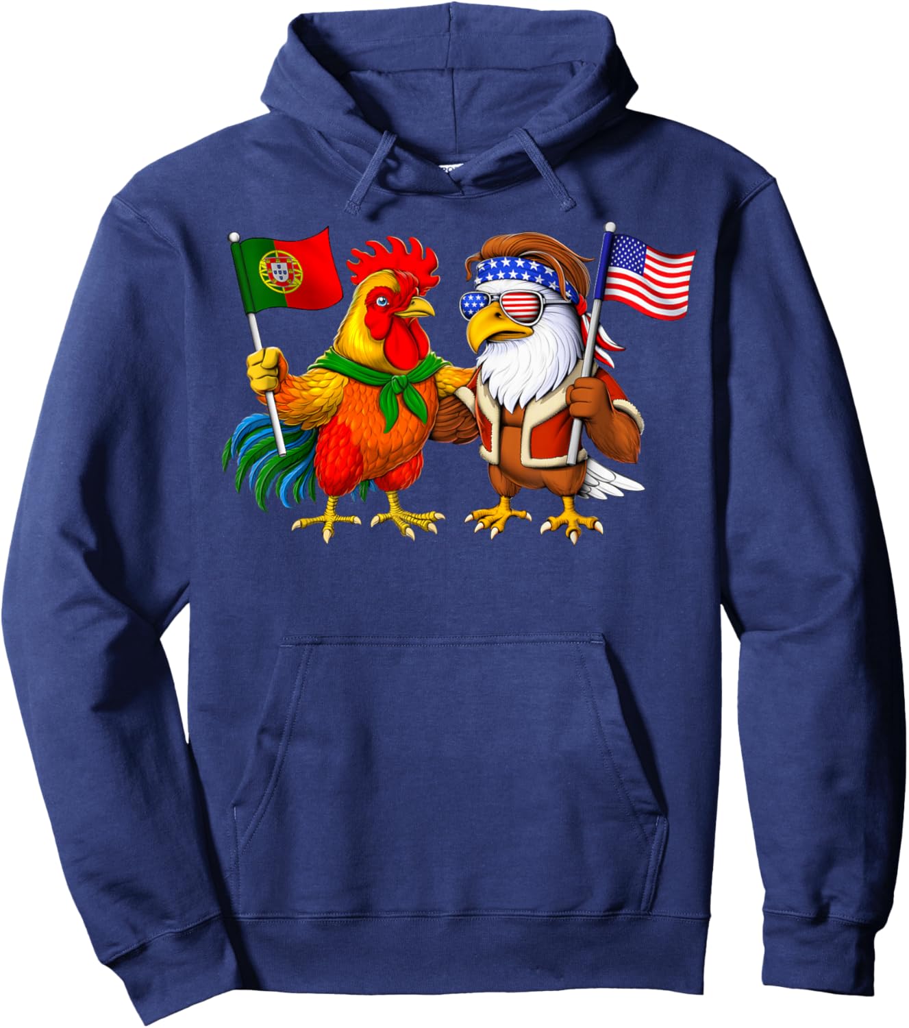 Portugal USA Flag Portuguese Heritage American Roots Hoodie - Hoodie | Navy
