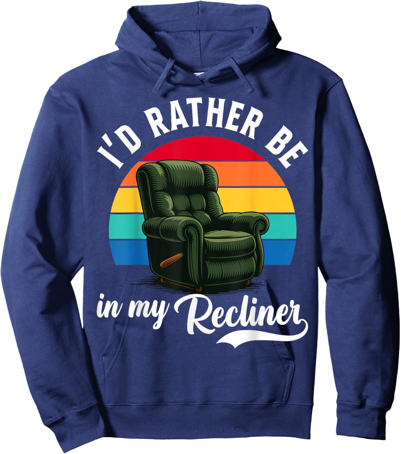 I’D Rather Be in My Recliner Dad Retro Hoodie - Hoodie | Navy