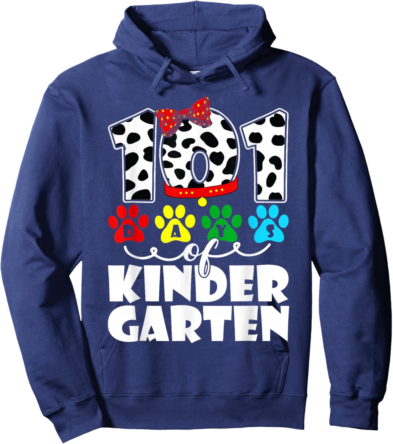 101 Days Kindergarten Cute Dog Lover Student Or Teacher Kids Hoodie - Hoodie | Navy