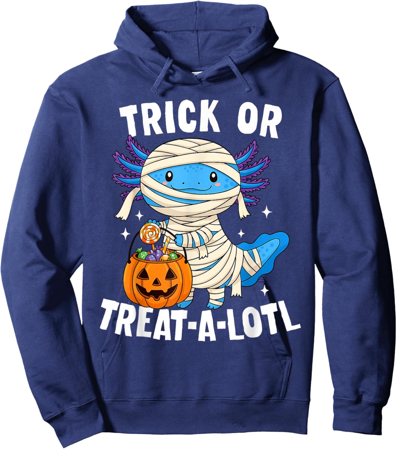 Trick Or Treat-a-Lotl Axolotl Halloween Costume Toddler Kids Hoodie - Hoodie | Navy